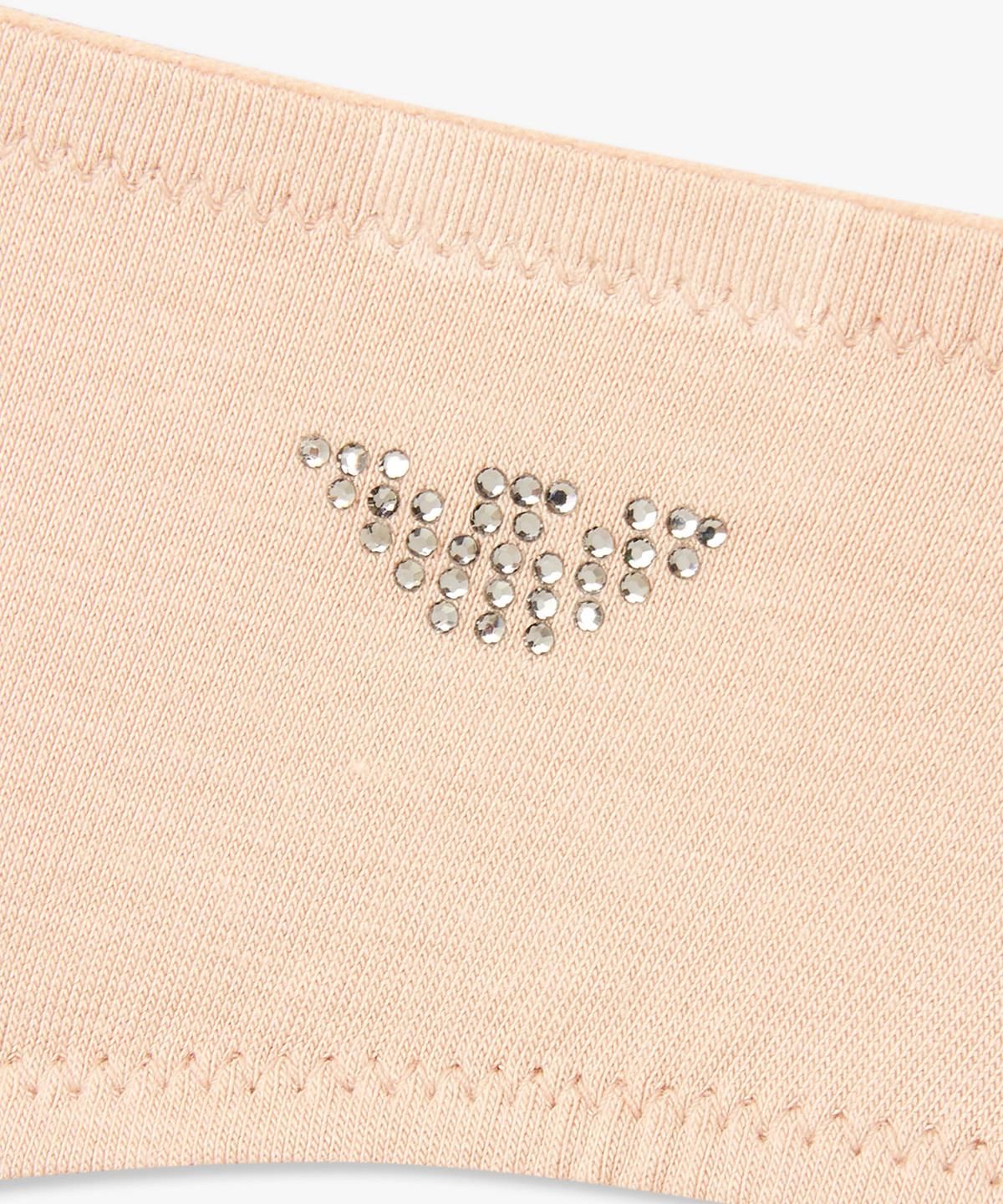 엠포리오 아르마니 언더웨어(EMPORIO ARMANI UNDERWEAR) 여성 핫픽스 로고 레이온 저지 티팬티_내추럴 0826310503