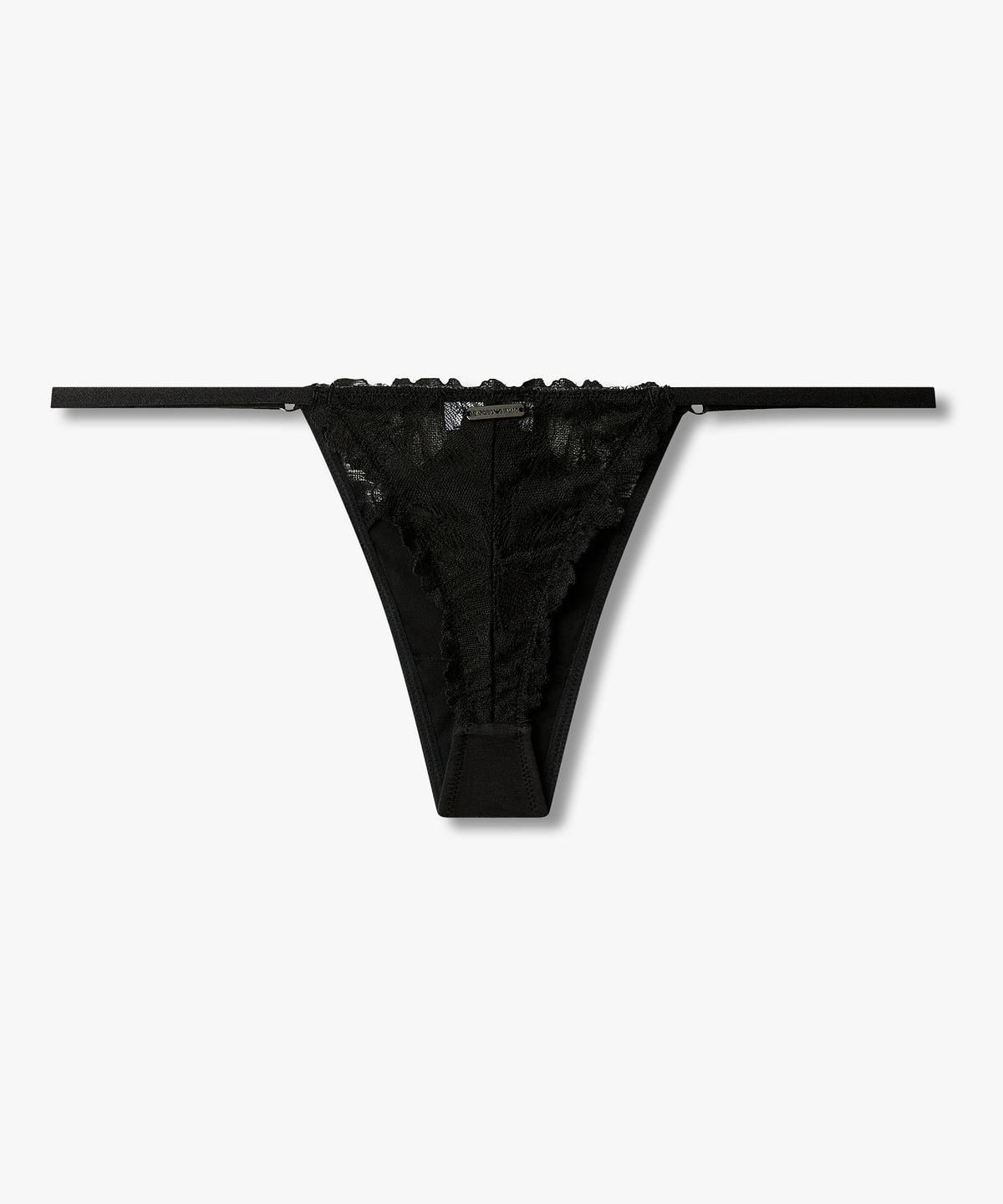 엠포리오 아르마니 언더웨어(EMPORIO ARMANI UNDERWEAR) 여성 플로럴 레이스 티팬티_블랙 0826310521