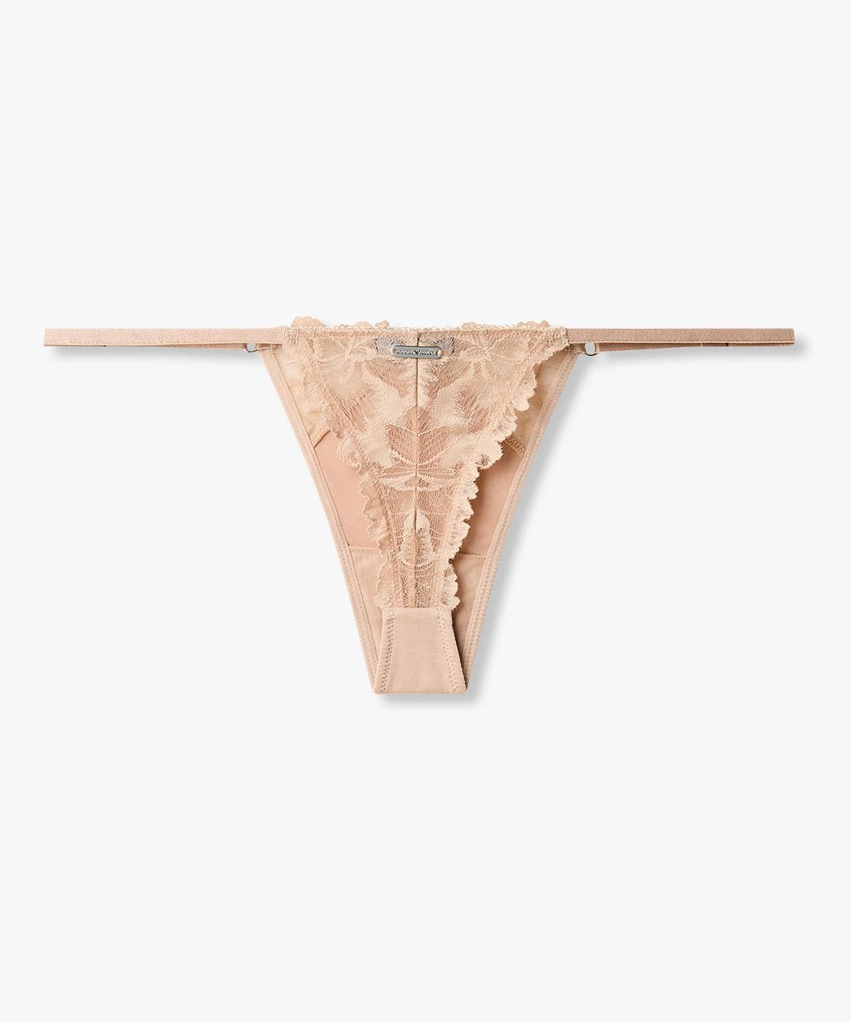 엠포리오 아르마니 언더웨어(EMPORIO ARMANI UNDERWEAR) 여성 플로럴 레이스 티팬티_내추럴 0826310520