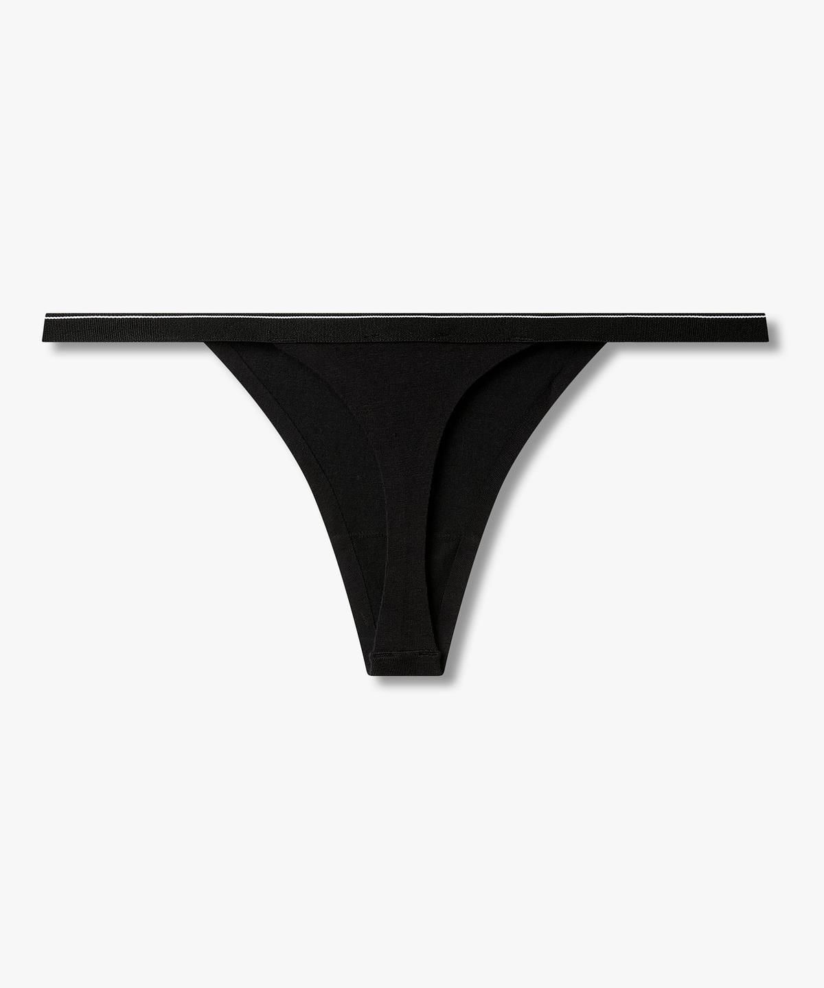 엠포리오 아르마니 언더웨어(EMPORIO ARMANI UNDERWEAR) 여성 이글 로고 밴딩 티팬티_블랙 0826310519