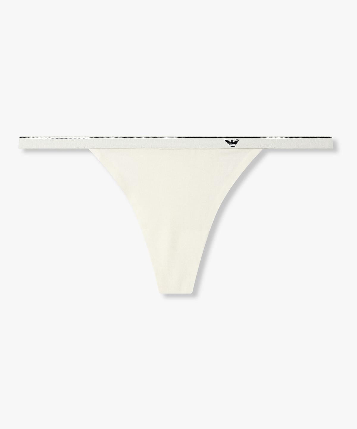 엠포리오 아르마니 언더웨어(EMPORIO ARMANI UNDERWEAR) 여성 이글 로고 밴딩 티팬티_화이트 0826310517