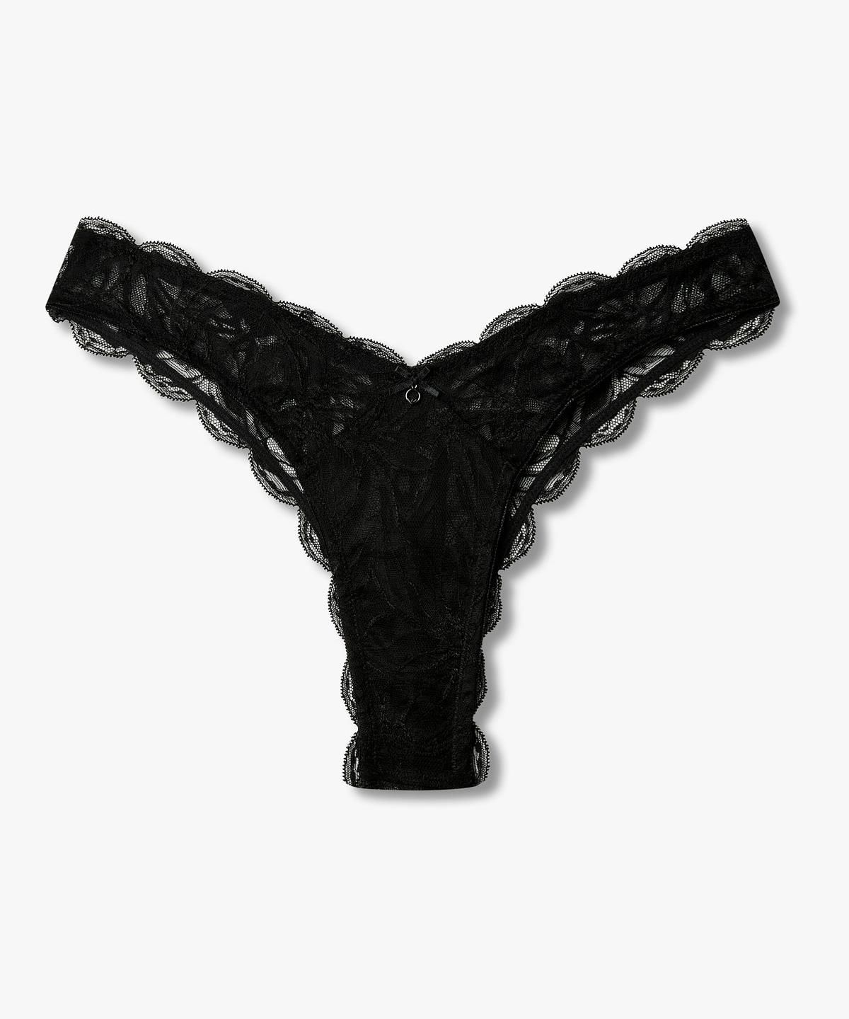 엠포리오 아르마니 언더웨어(EMPORIO ARMANI UNDERWEAR) 여성 플로럴 메쉬 브이컷 브라질리언 브리프_블랙 0826311522