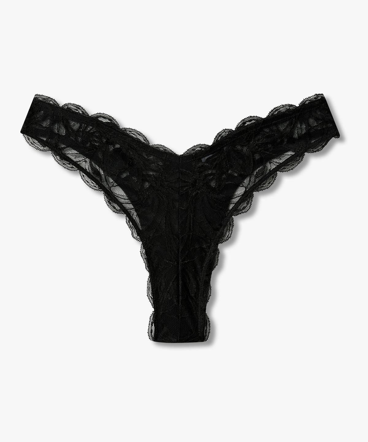 엠포리오 아르마니 언더웨어(EMPORIO ARMANI UNDERWEAR) 여성 플로럴 메쉬 브이컷 브라질리언 브리프_블랙 0826311522