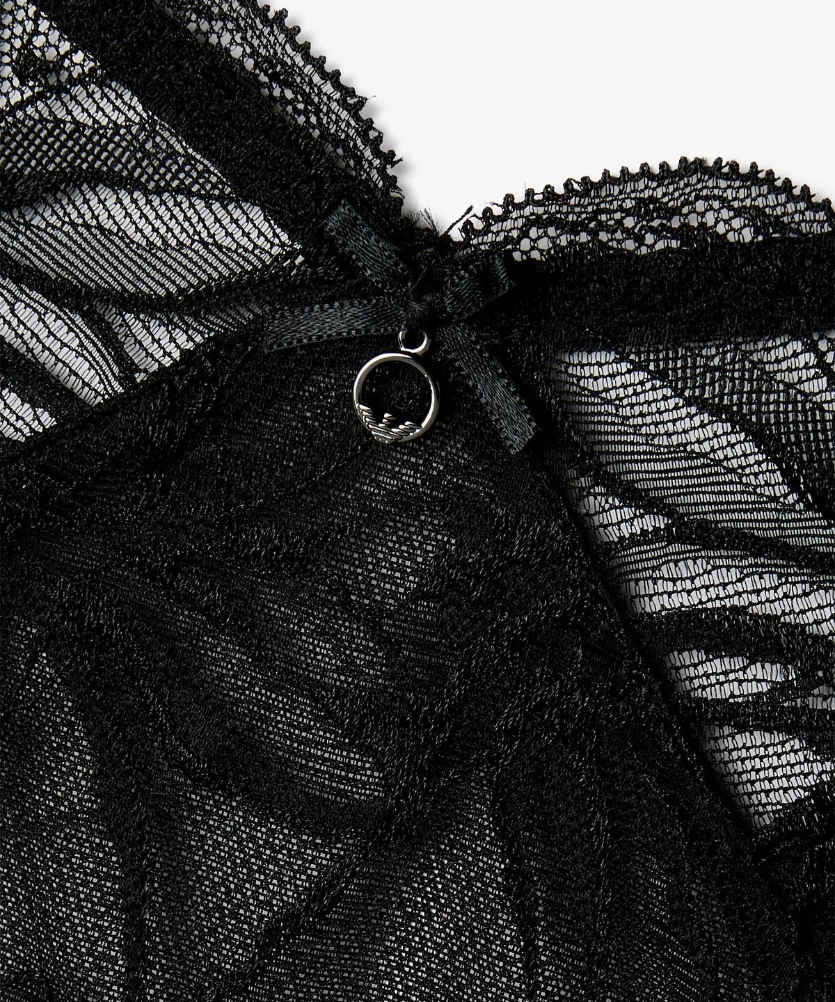 엠포리오 아르마니 언더웨어(EMPORIO ARMANI UNDERWEAR) 여성 플로럴 메쉬 브이컷 브라질리언 브리프_블랙 0826311522