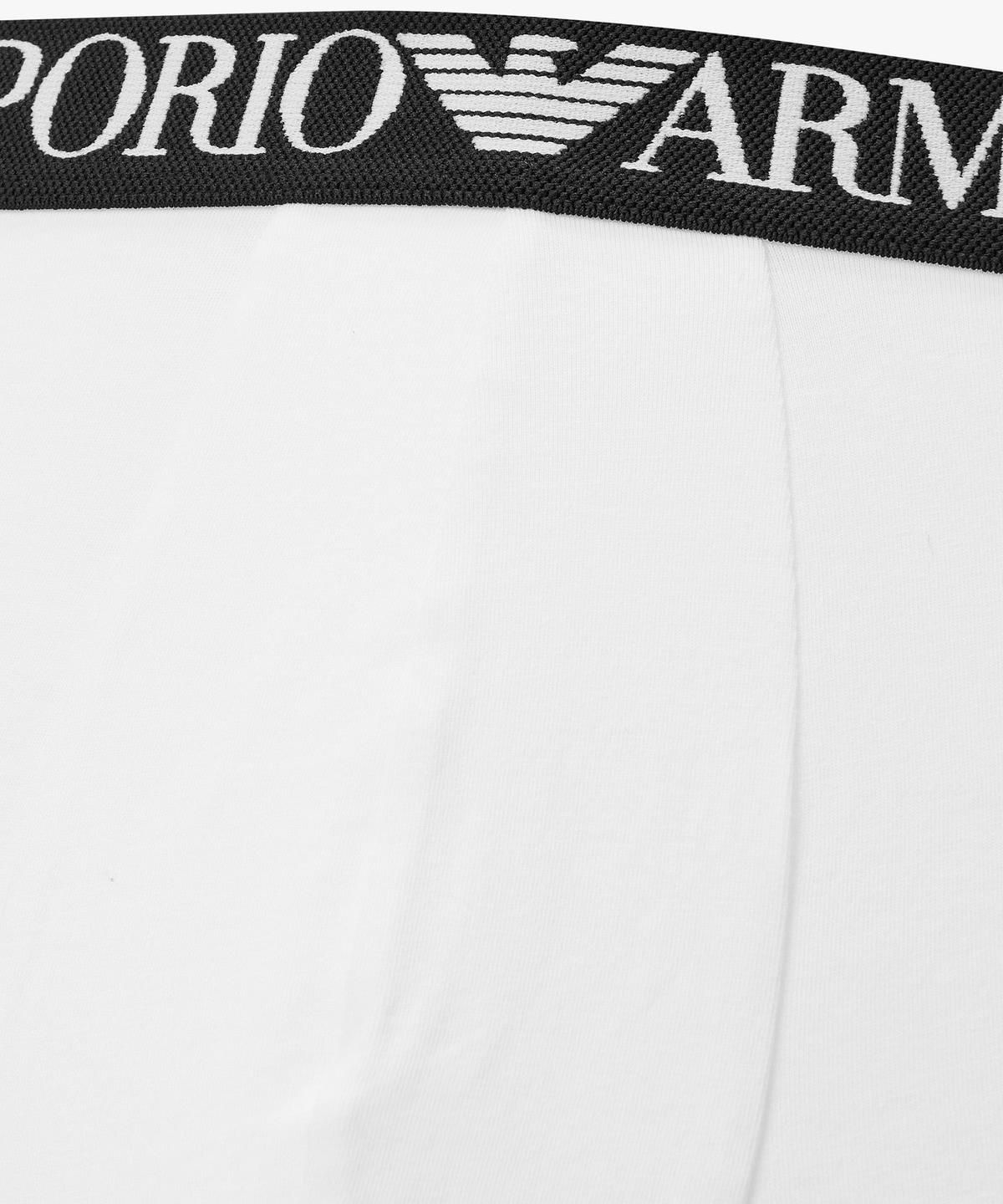 엠포리오 아르마니 언더웨어(EMPORIO ARMANI UNDERWEAR) 남성 배색 트림 로고 밴딩 드로즈_화이트 0816312008