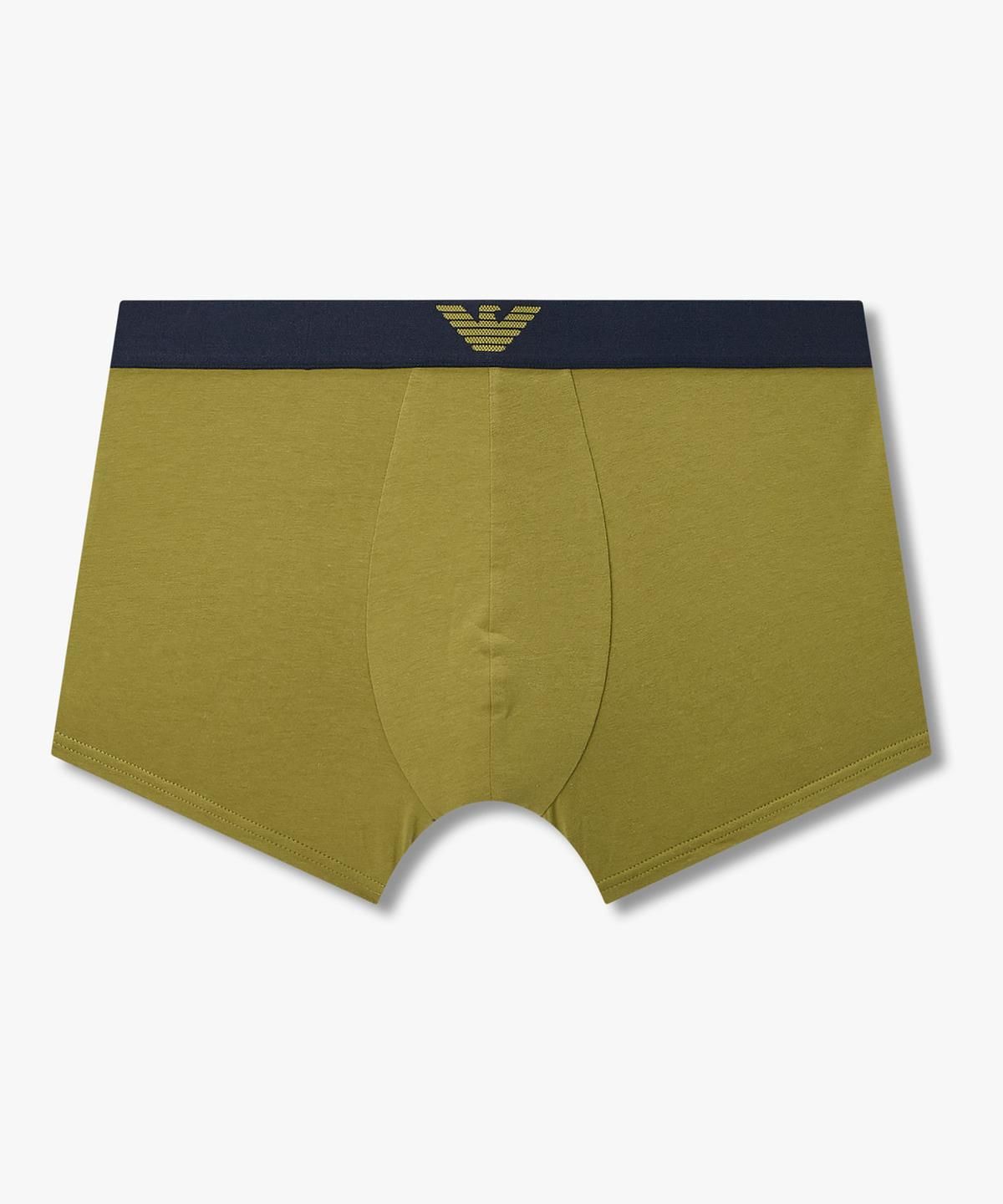 엠포리오 아르마니 언더웨어(EMPORIO ARMANI UNDERWEAR) 남성 센터 이글 로고 디테일 드로즈_다크 옐로우 그린 0816312002