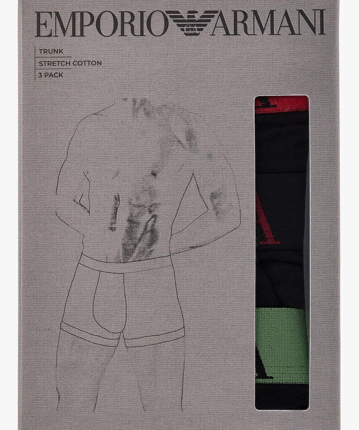 엠포리오 아르마니 언더웨어(EMPORIO ARMANI UNDERWEAR) 남성 콤비네이션 로고 드로즈 3PACK_블랙 08M6363008