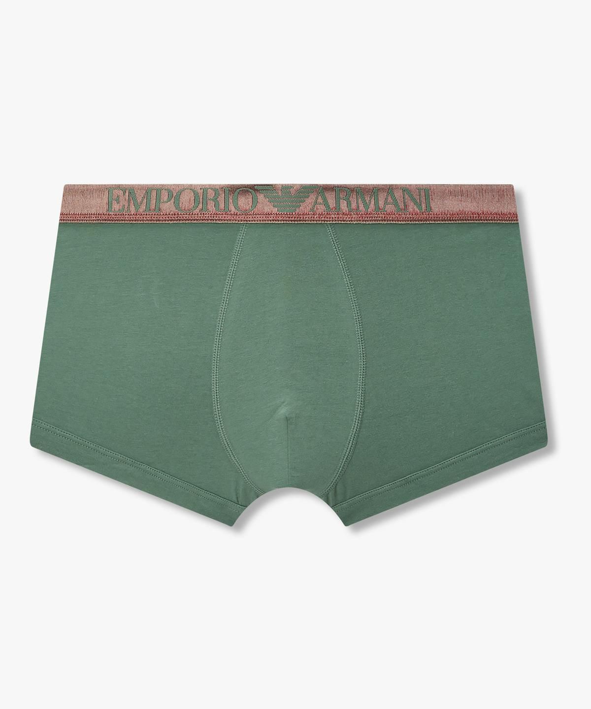 엠포리오 아르마니 언더웨어(EMPORIO ARMANI UNDERWEAR) 남성 글로시 밴딩 로고 드로즈_그린 0816312028