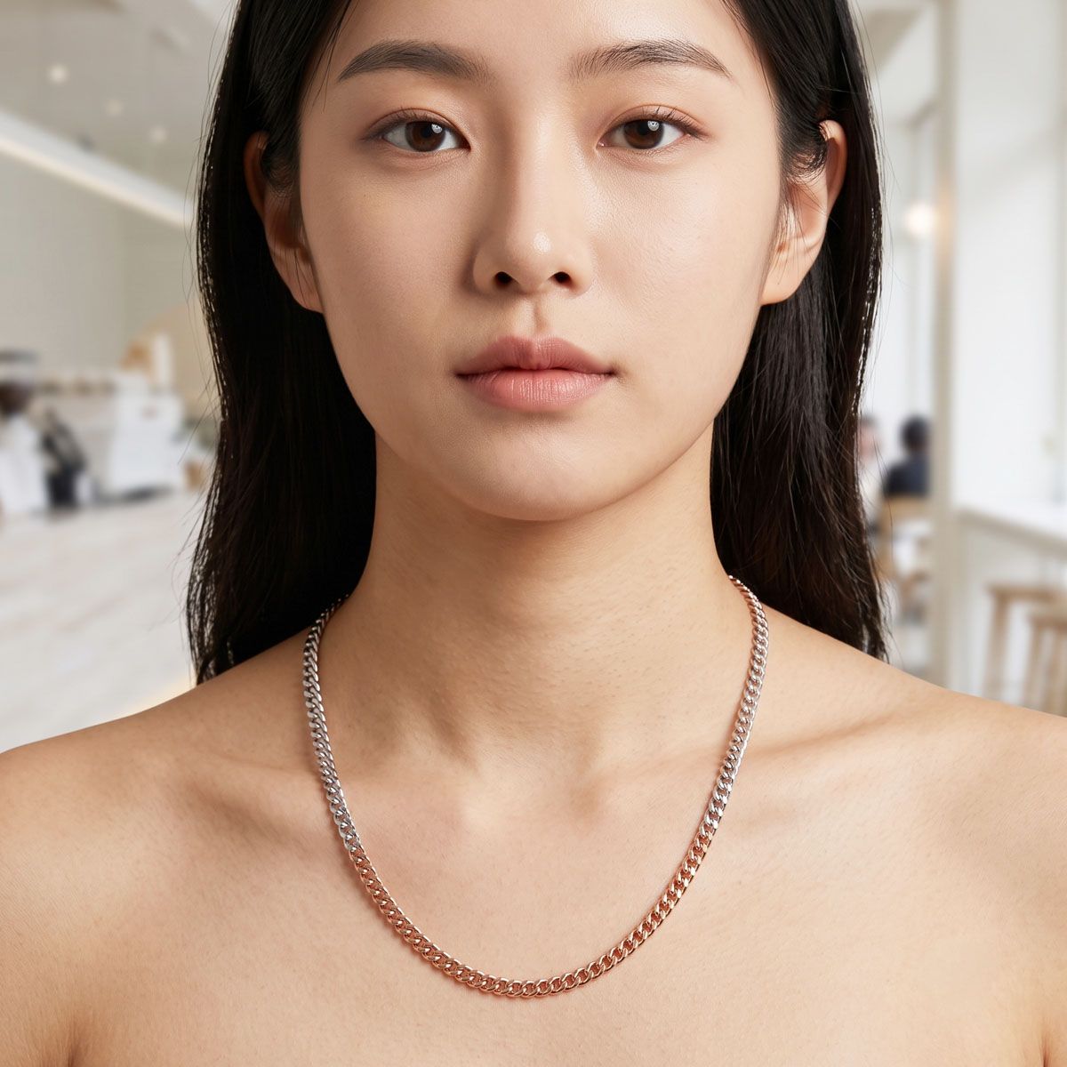 매즈믹(MEZMIC) Sun-Kissed _12cm골드 색 체인목걸이  47cm