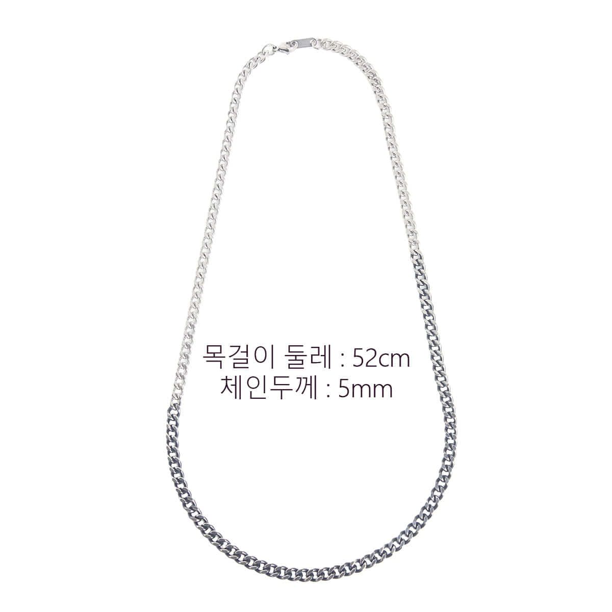 매즈믹(MEZMIC) Sun-Kissed _블랙 배색 체인 목걸이 50cm_5mm