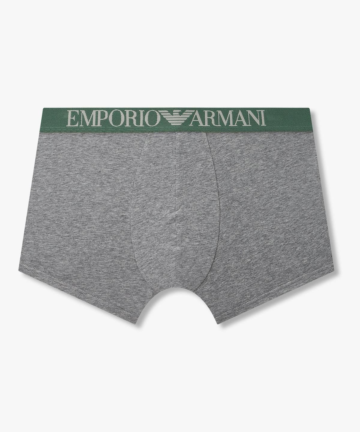 엠포리오 아르마니 언더웨어(EMPORIO ARMANI UNDERWEAR) 남성 배색 트림 로고 밴딩 드로즈_그레이 0816312004