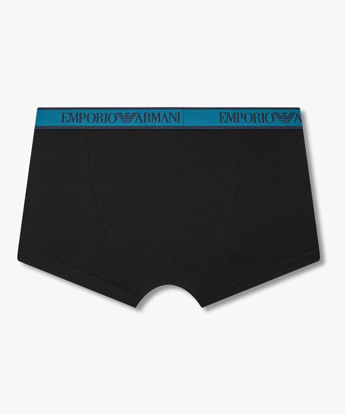 엠포리오 아르마니 언더웨어(EMPORIO ARMANI UNDERWEAR) 남성 글로시 배색 로고 드로즈 3PACK_블랙 08M6363010