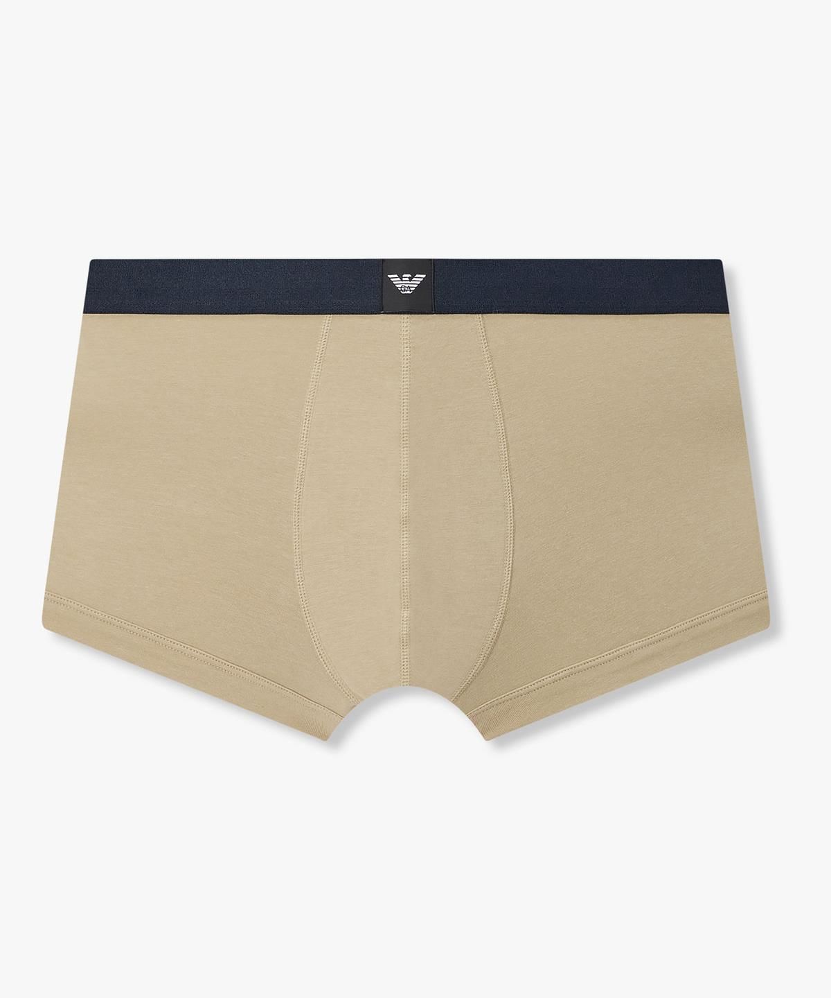 엠포리오 아르마니 언더웨어(EMPORIO ARMANI UNDERWEAR) 남성 배색 이글 로고 패치 드로즈_베이지 08M6312030