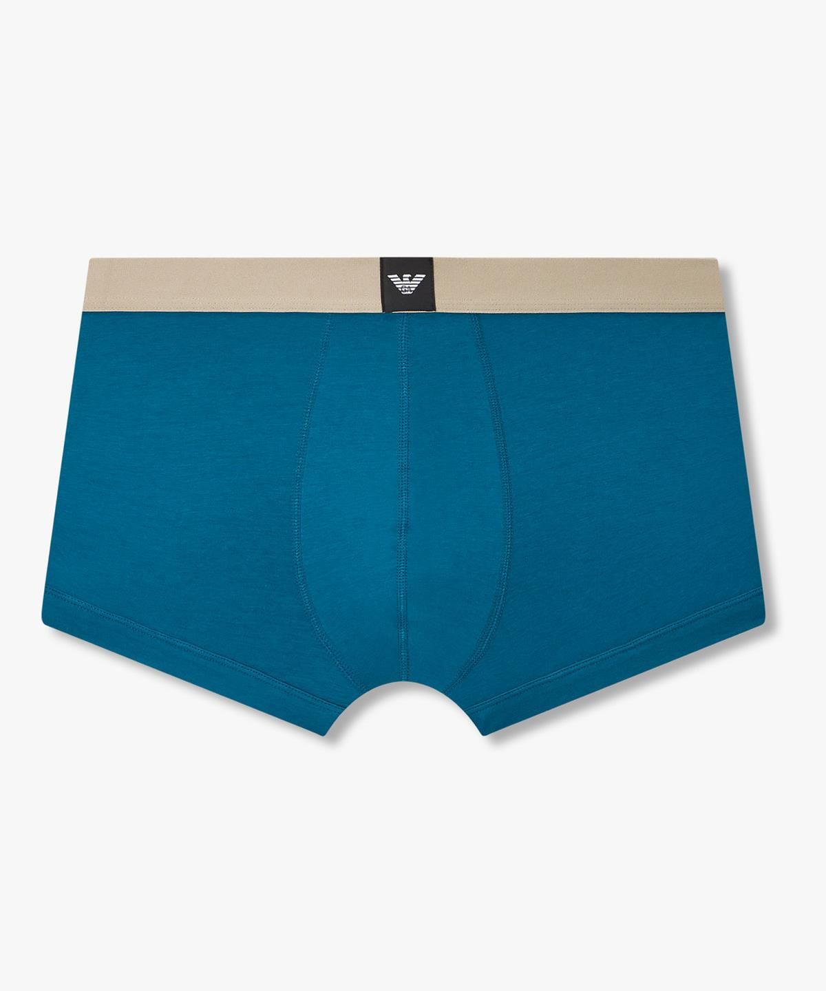 엠포리오 아르마니 언더웨어(EMPORIO ARMANI UNDERWEAR) 남성 배색 이글 로고 패치 드로즈_블루