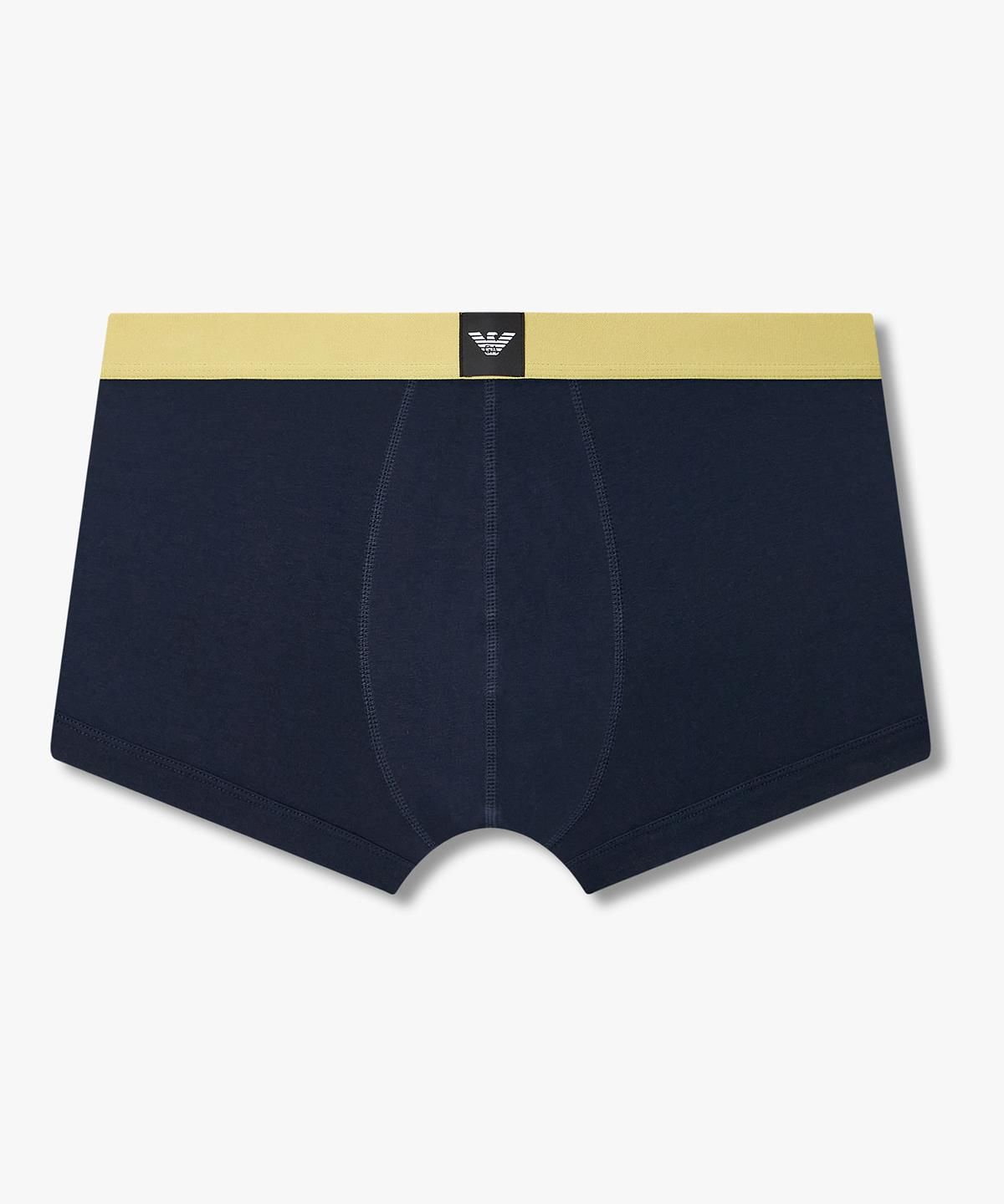 엠포리오 아르마니 언더웨어(EMPORIO ARMANI UNDERWEAR) 남성 배색 이글 로고 패치 드로즈_블루 08M6312027