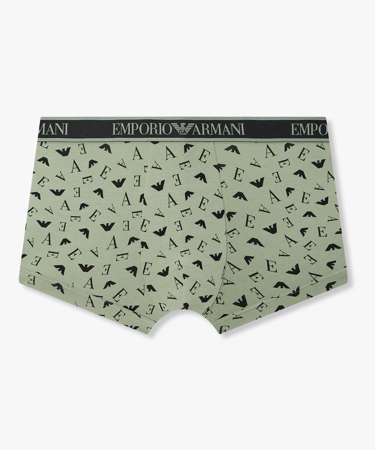 엠포리오 아르마니 언더웨어(EMPORIO ARMANI UNDERWEAR) 남성 올오버 모노그램 패턴 드로즈_라이트 그린 08M6312012