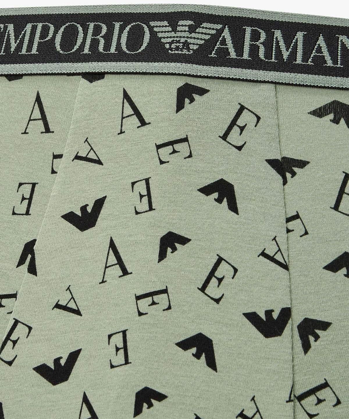 엠포리오 아르마니 언더웨어(EMPORIO ARMANI UNDERWEAR) 남성 올오버 모노그램 패턴 드로즈_라이트 그린 08M6312012