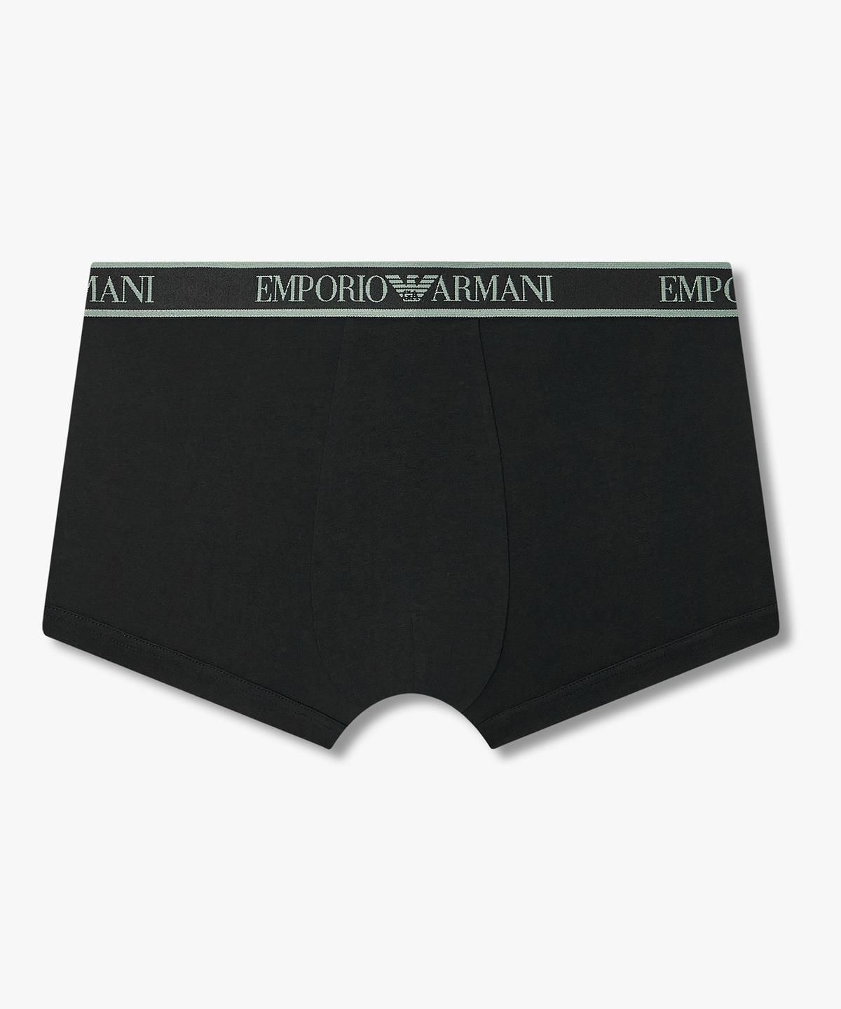 엠포리오 아르마니 언더웨어(EMPORIO ARMANI UNDERWEAR) 남성 배색 자카드 로고 밴딩 드로즈_내츄럴 블랙 08M6312011