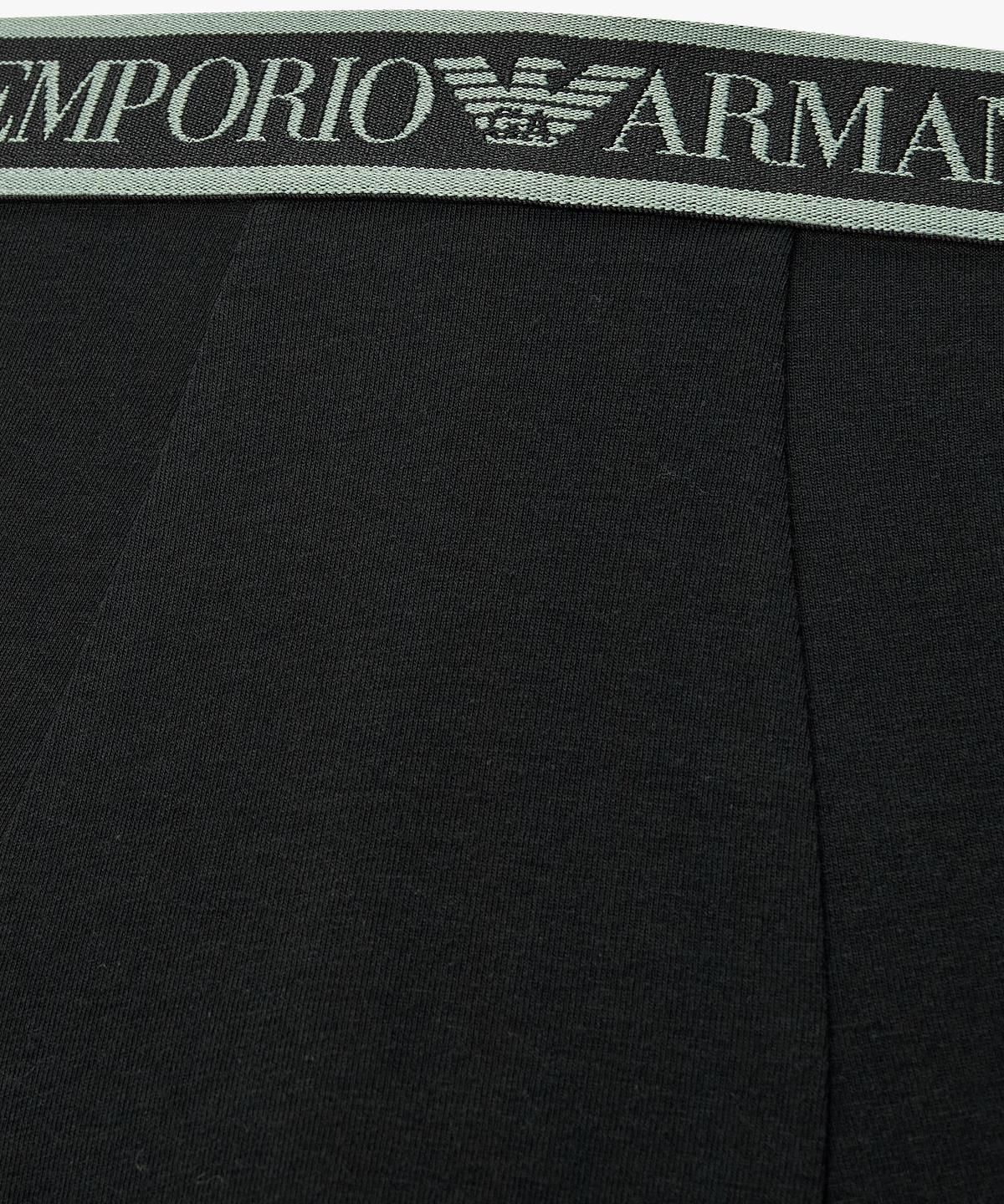 엠포리오 아르마니 언더웨어(EMPORIO ARMANI UNDERWEAR) 남성 배색 자카드 로고 밴딩 드로즈_내츄럴 블랙 08M6312011