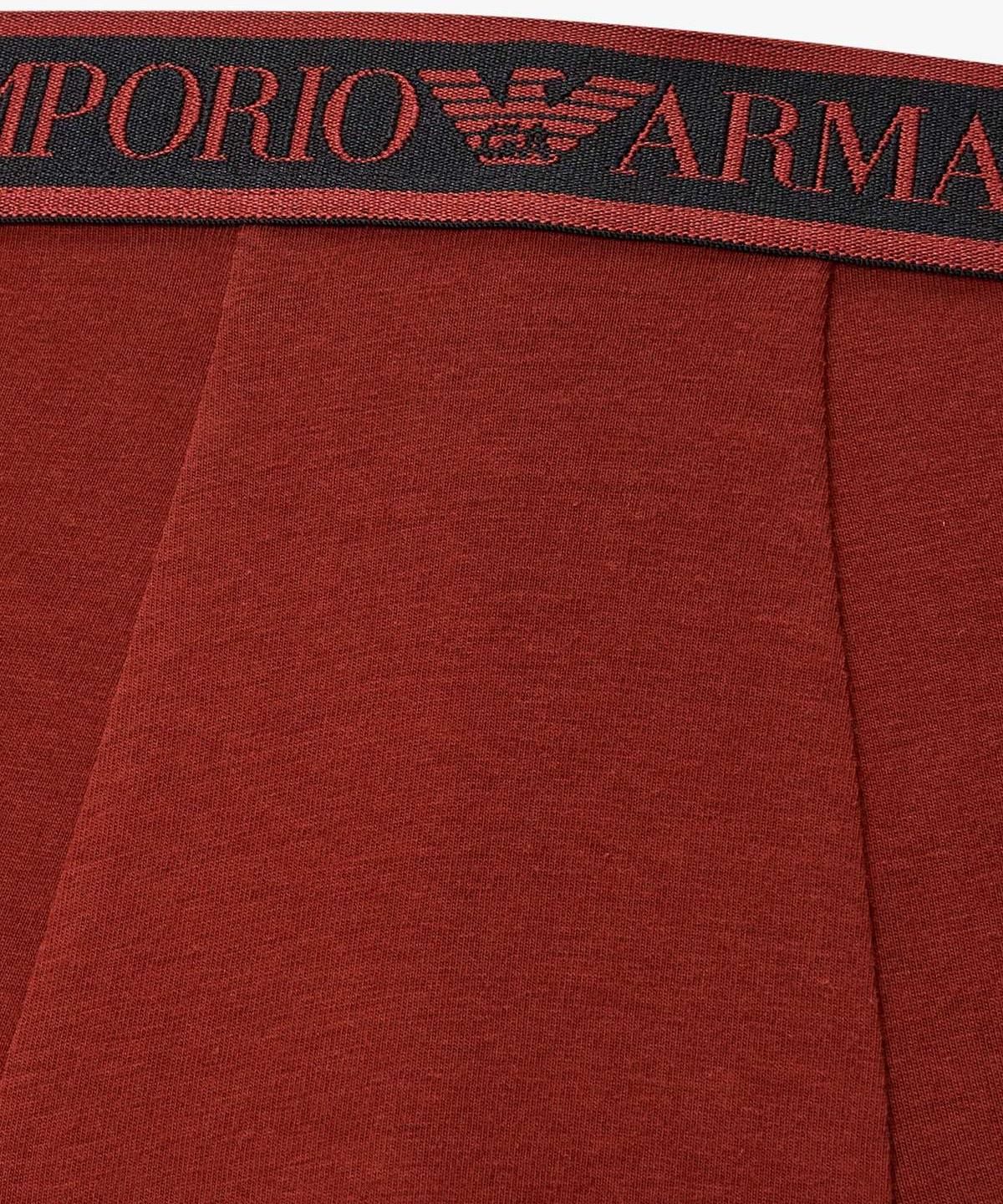 엠포리오 아르마니 언더웨어(EMPORIO ARMANI UNDERWEAR) 남성 배색 자카드 로고 밴딩 드로즈_버밀리언 08M6312010