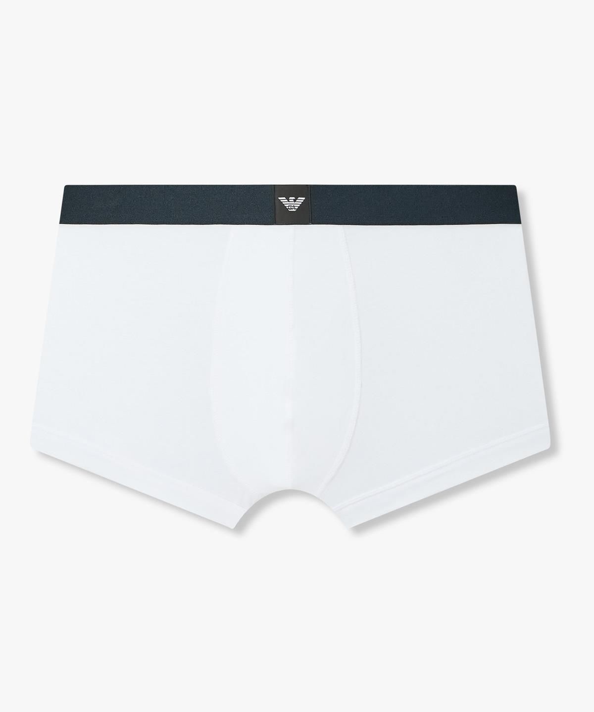 엠포리오 아르마니 언더웨어(EMPORIO ARMANI UNDERWEAR) 남성 배색 이글 로고 패치 드로즈_화이트 08M6312022