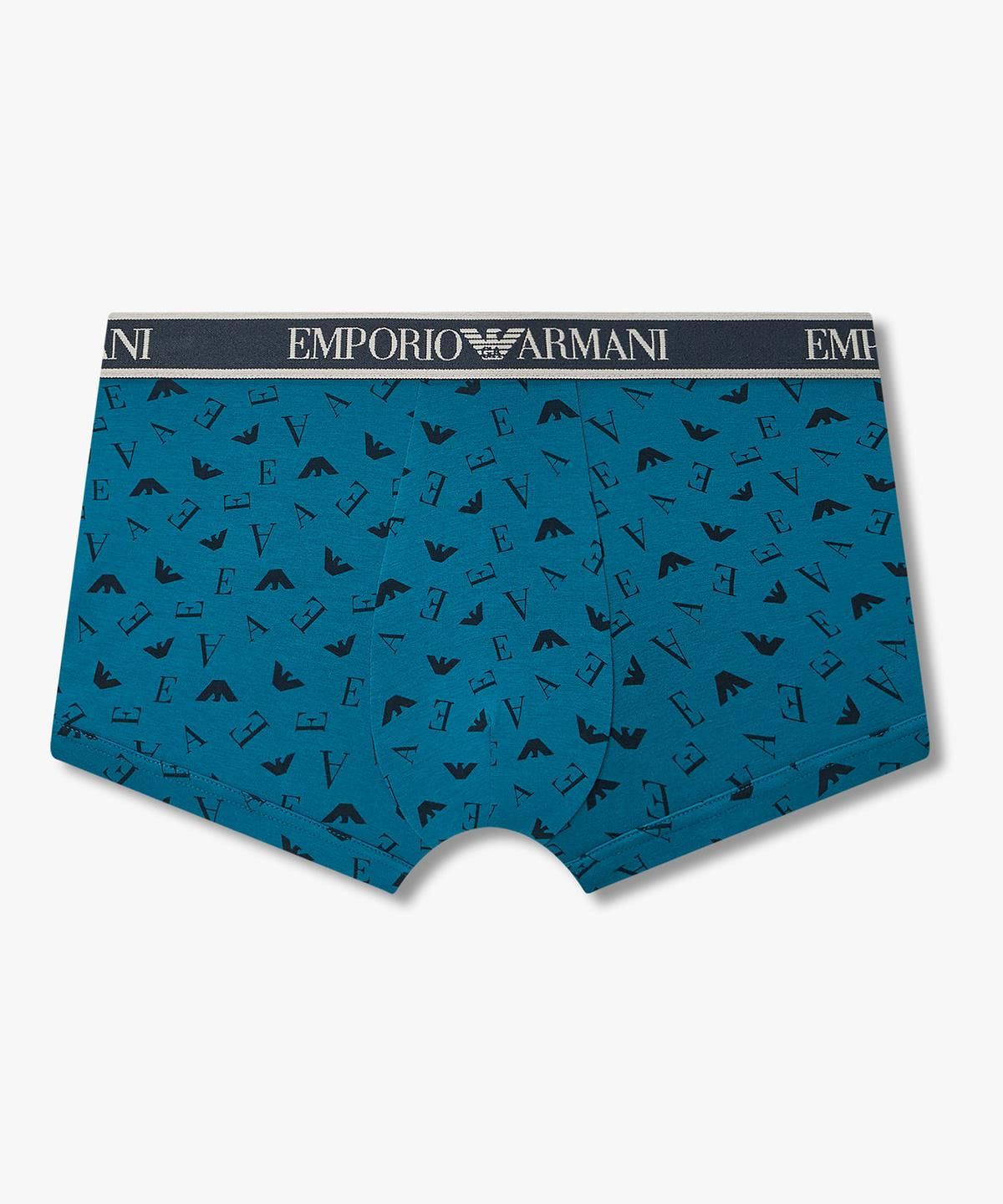 엠포리오 아르마니 언더웨어(EMPORIO ARMANI UNDERWEAR) 남성 올오버 모노그램 패턴 드로즈_블루