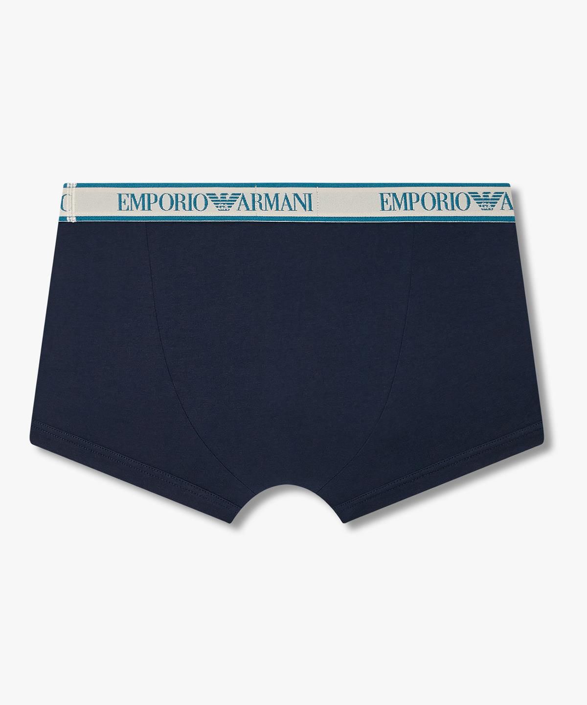 엠포리오 아르마니 언더웨어(EMPORIO ARMANI UNDERWEAR) 남성 배색 자카드 로고 밴딩 드로즈_마린 08M6312020