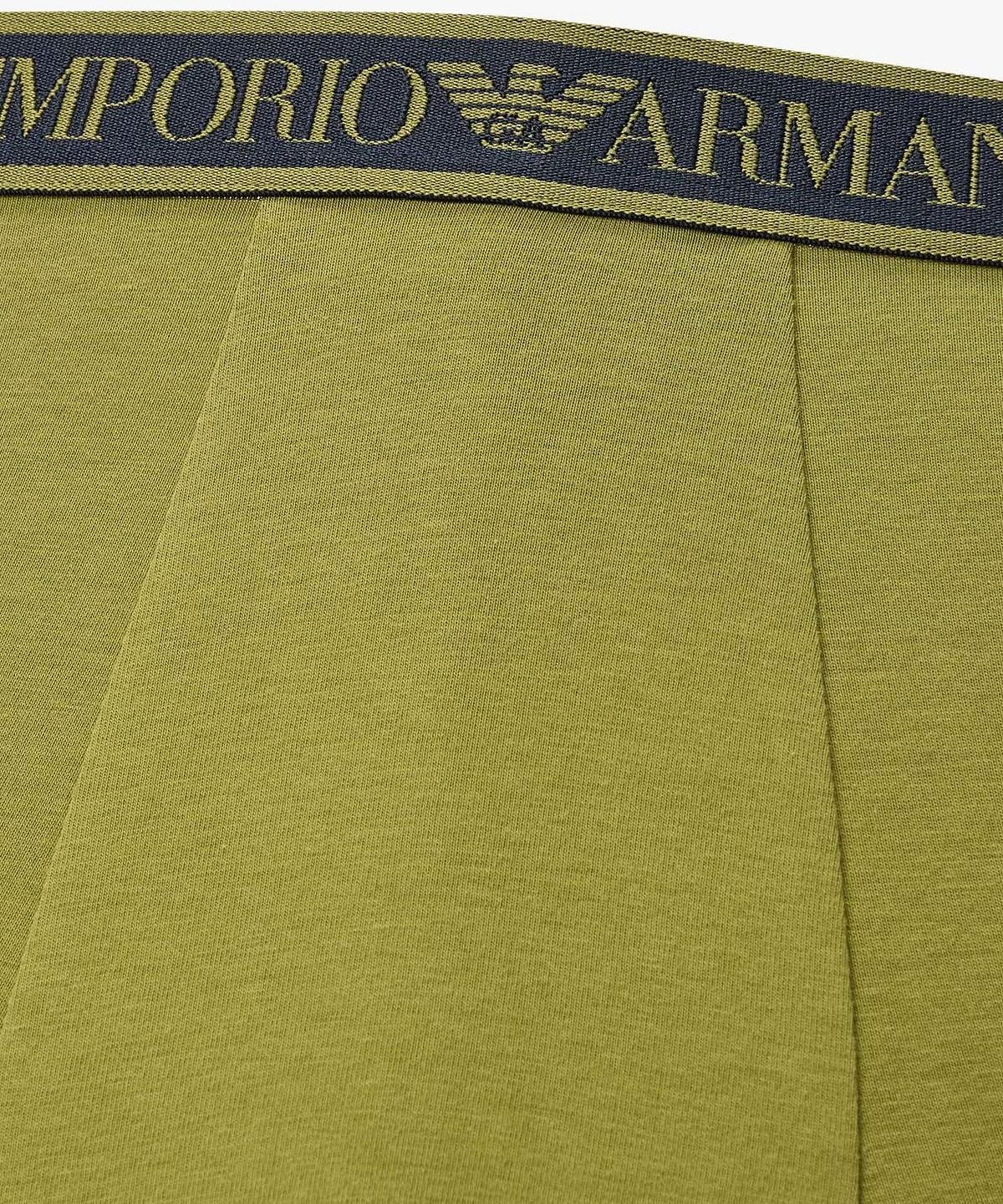 엠포리오 아르마니 언더웨어(EMPORIO ARMANI UNDERWEAR) 남성 배색 자카드 로고 밴딩 드로즈_올리브 08M6312017