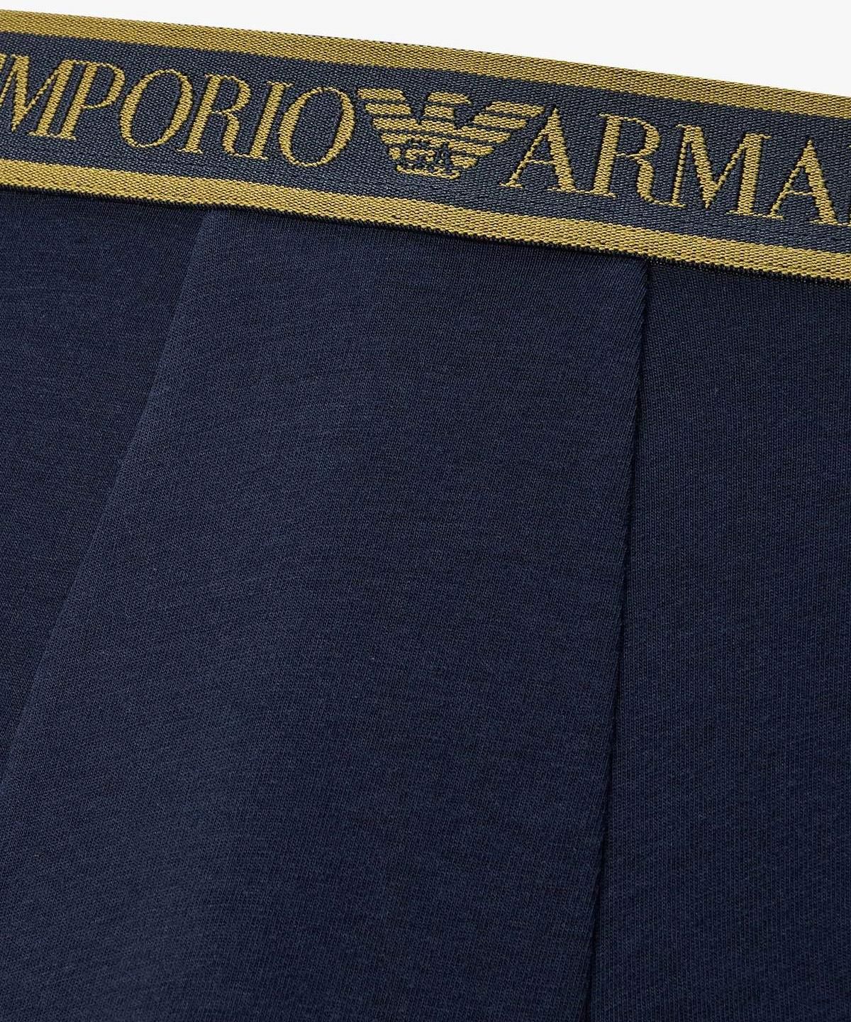 엠포리오 아르마니 언더웨어(EMPORIO ARMANI UNDERWEAR) 남성 배색 자카드 로고 밴딩 드로즈_다크 인디고 08M6312016