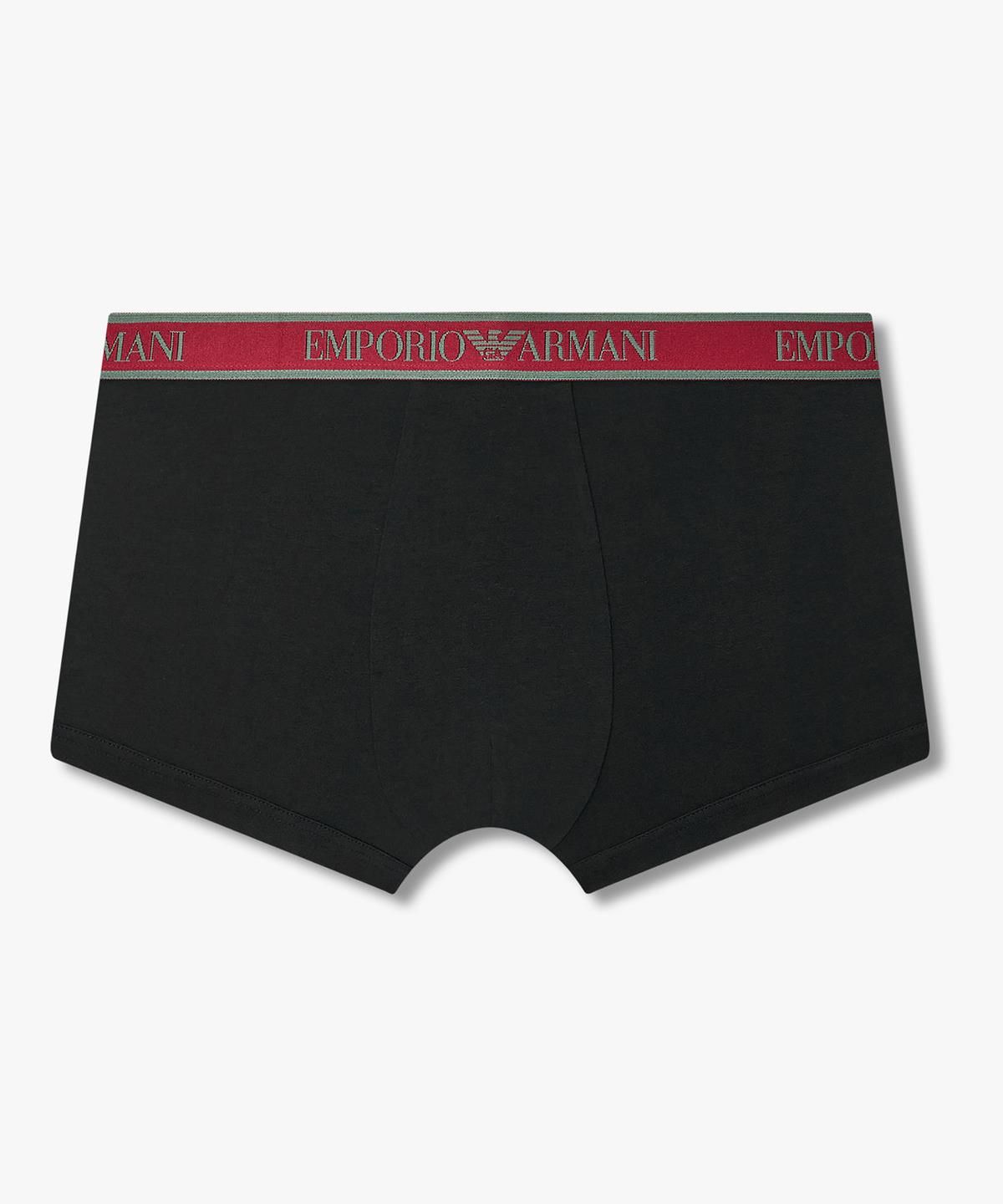 엠포리오 아르마니 언더웨어(EMPORIO ARMANI UNDERWEAR) 남성 배색 자카드 로고 밴딩 드로즈_블랙 08M6312015