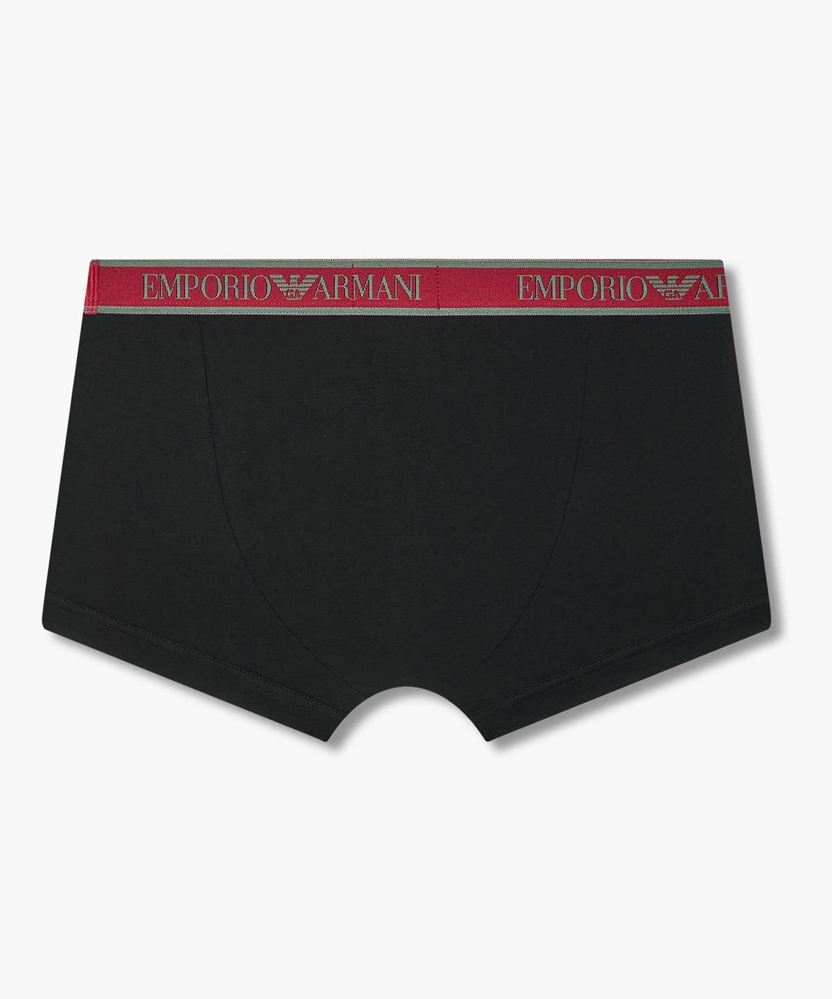 엠포리오 아르마니 언더웨어(EMPORIO ARMANI UNDERWEAR) 남성 배색 자카드 로고 밴딩 드로즈_블랙 08M6312015