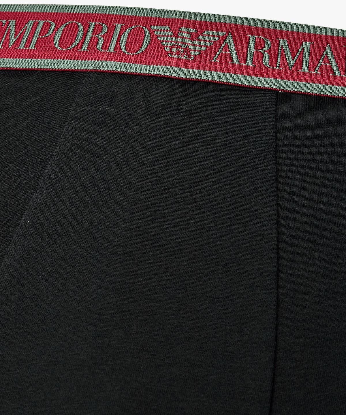 엠포리오 아르마니 언더웨어(EMPORIO ARMANI UNDERWEAR) 남성 배색 자카드 로고 밴딩 드로즈_블랙 08M6312015