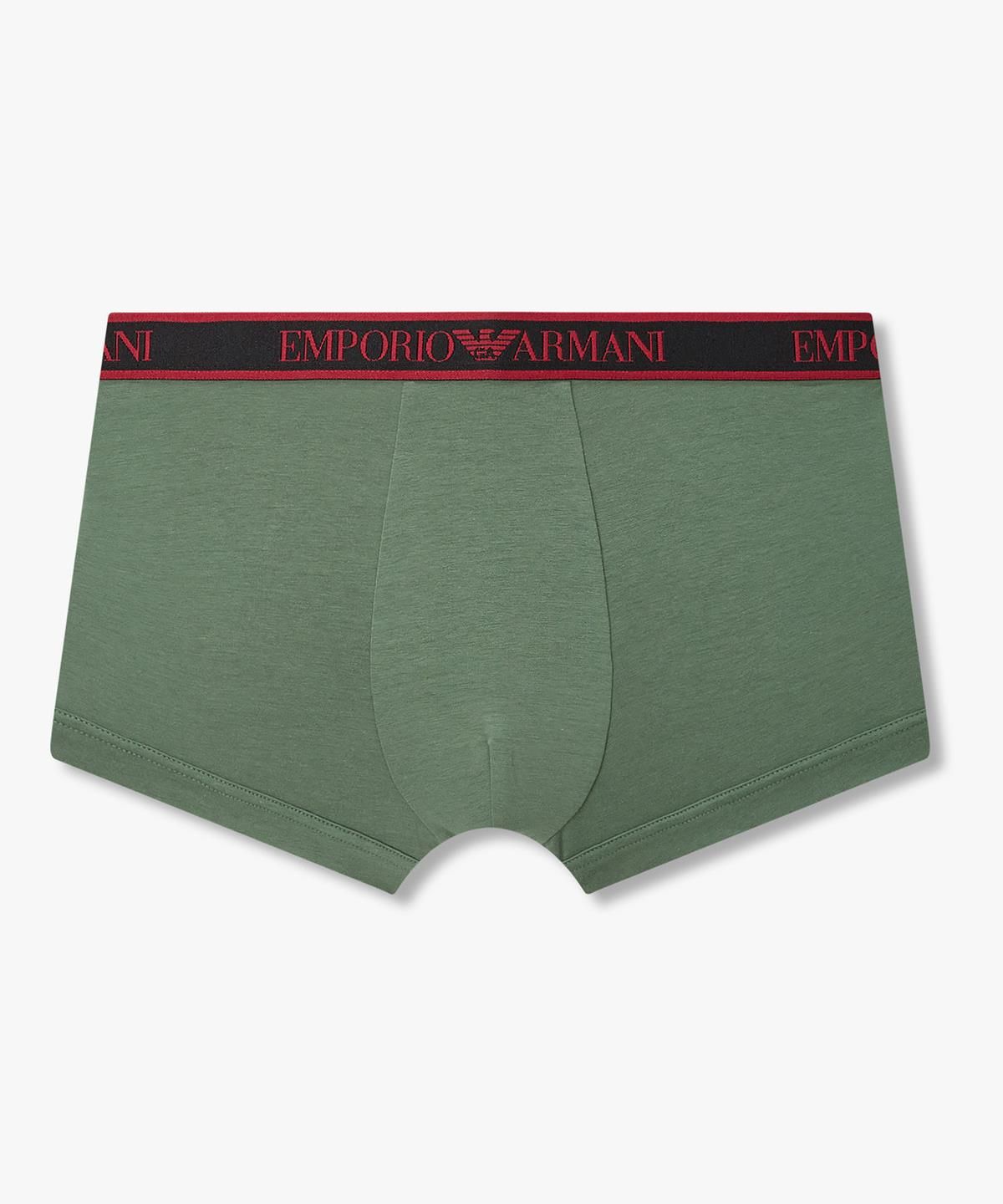 엠포리오 아르마니 언더웨어(EMPORIO ARMANI UNDERWEAR) 남성 배색 자카드 로고 밴딩 드로즈_그린 08M6312014