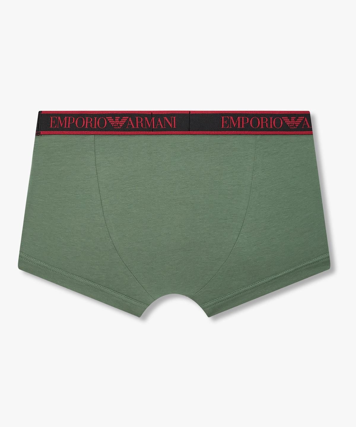 엠포리오 아르마니 언더웨어(EMPORIO ARMANI UNDERWEAR) 남성 배색 자카드 로고 밴딩 드로즈_그린 08M6312014