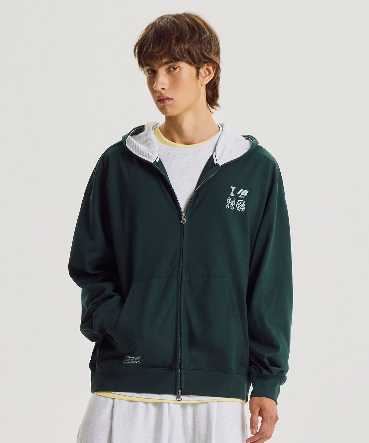 뉴발란스(NEW BALANCE) NBMDG31853 / UNI 모닝레이브 오버핏 후드집업 (HUNTER)