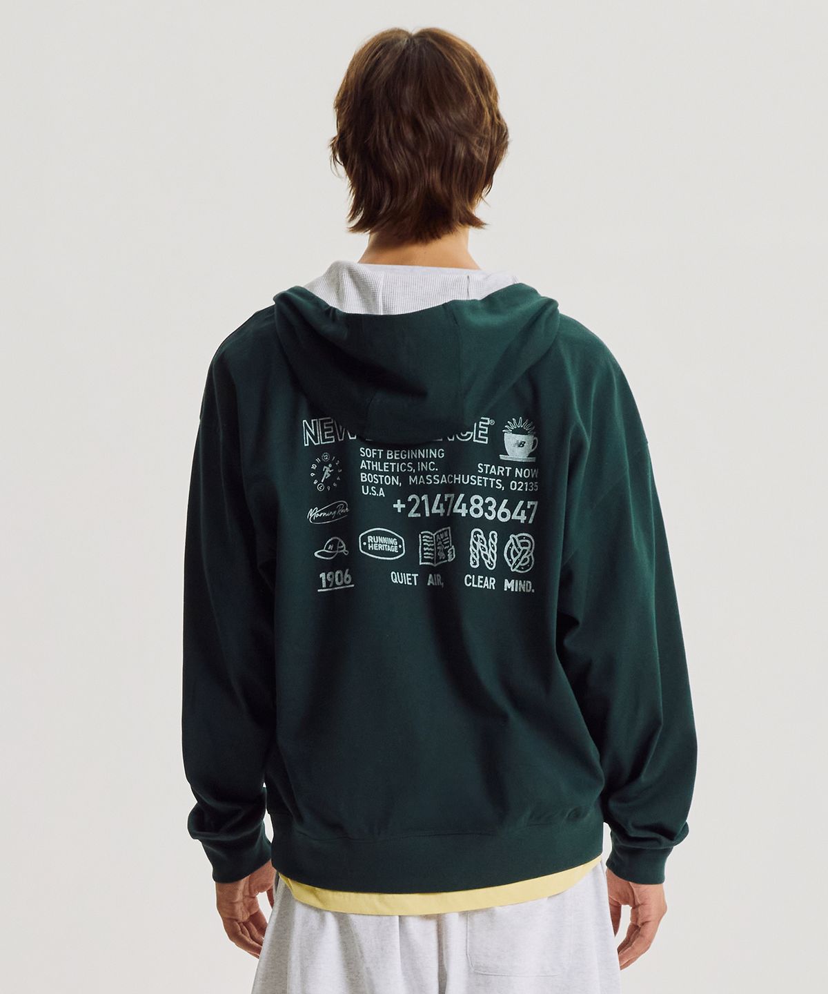 뉴발란스(NEW BALANCE) NBMDG31853 / UNI 모닝레이브 오버핏 후드집업 (HUNTER)