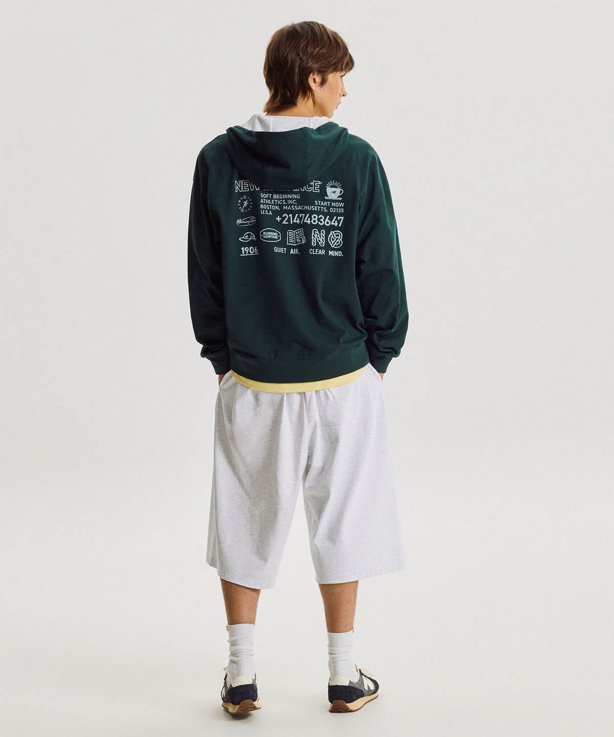 뉴발란스(NEW BALANCE) NBMDG31853 / UNI 모닝레이브 오버핏 후드집업 (HUNTER)