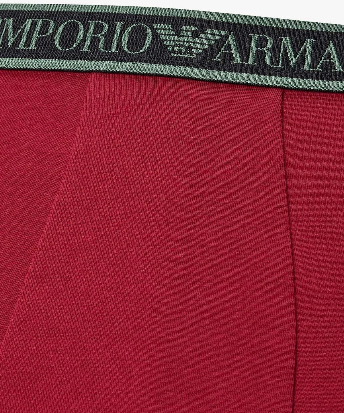 엠포리오 아르마니 언더웨어(EMPORIO ARMANI UNDERWEAR) 남성 배색 자카드 로고 밴딩 드로즈_레드 08M6312013