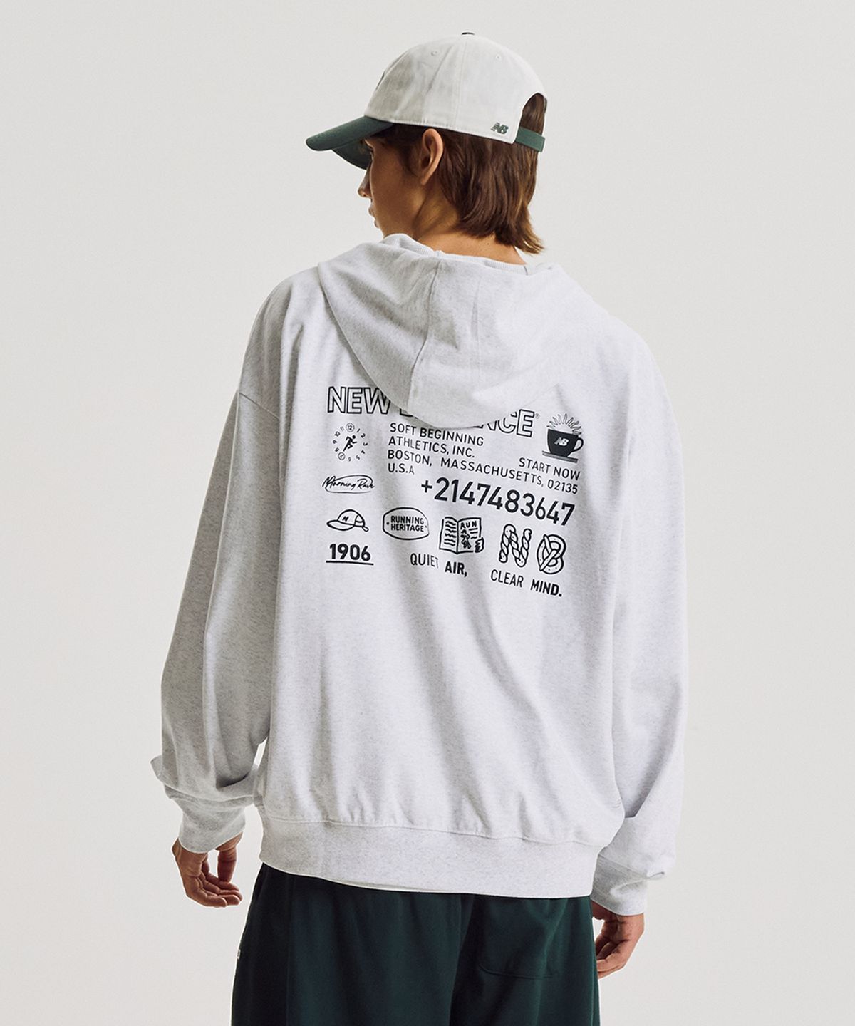 뉴발란스(NEW BALANCE) NBMDG31853 / UNI 모닝레이브 오버핏 후드집업 (A/GRAY)