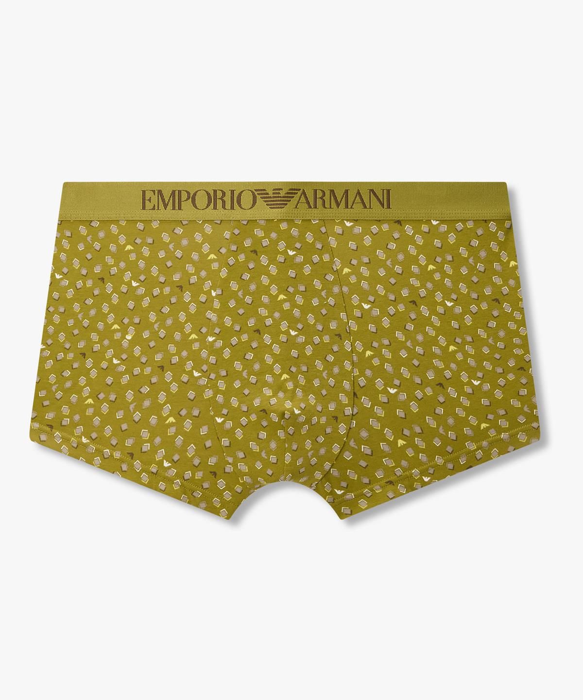 엠포리오 아르마니 언더웨어(EMPORIO ARMANI UNDERWEAR) 남성 올오버 패턴 프린트 드로즈_다크 옐로우 그린 0816312064