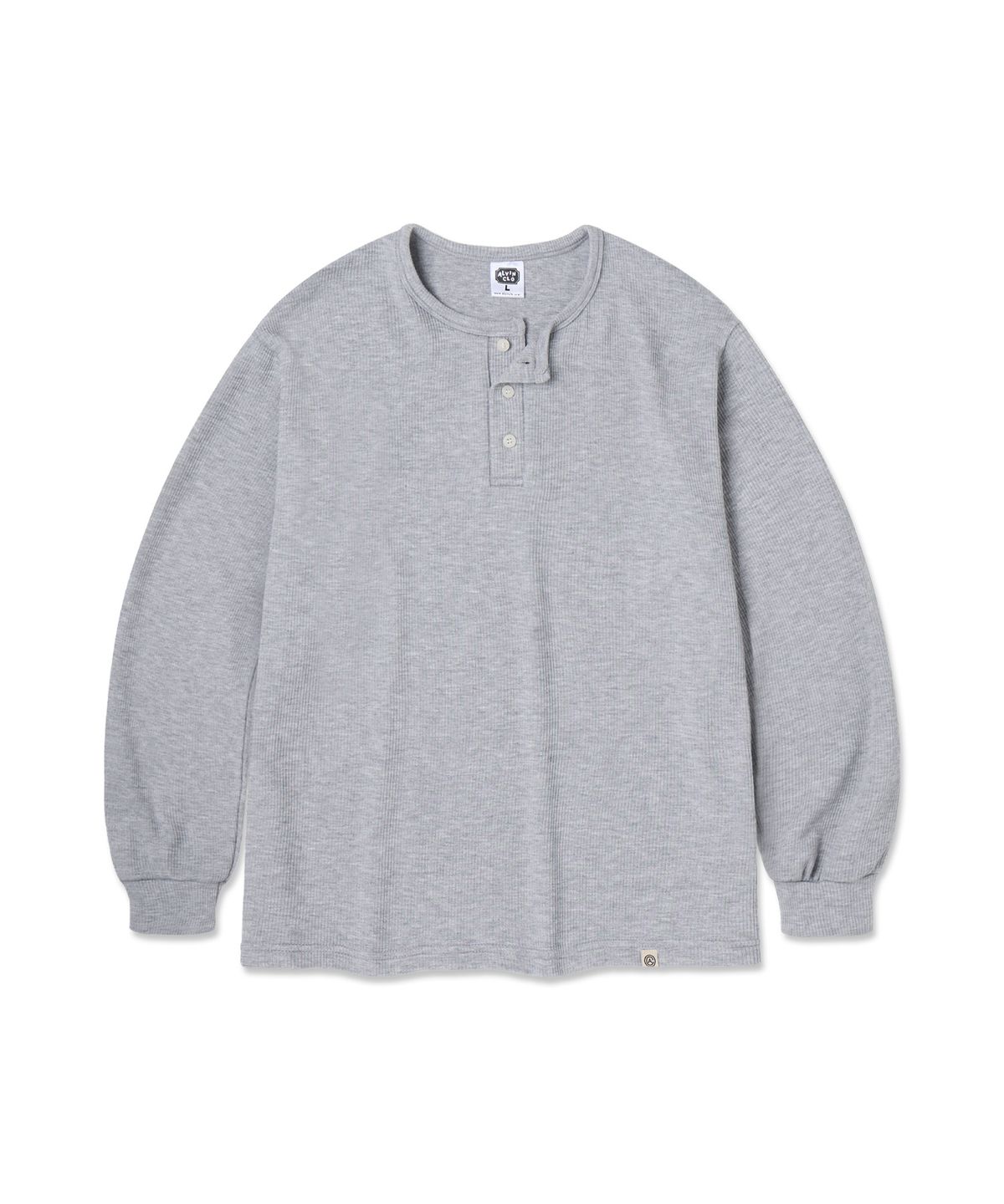 앨빈클로(ALVINCLO) 골지 3버튼 헨리넥 긴팔티 AVT947 (4COLOR)