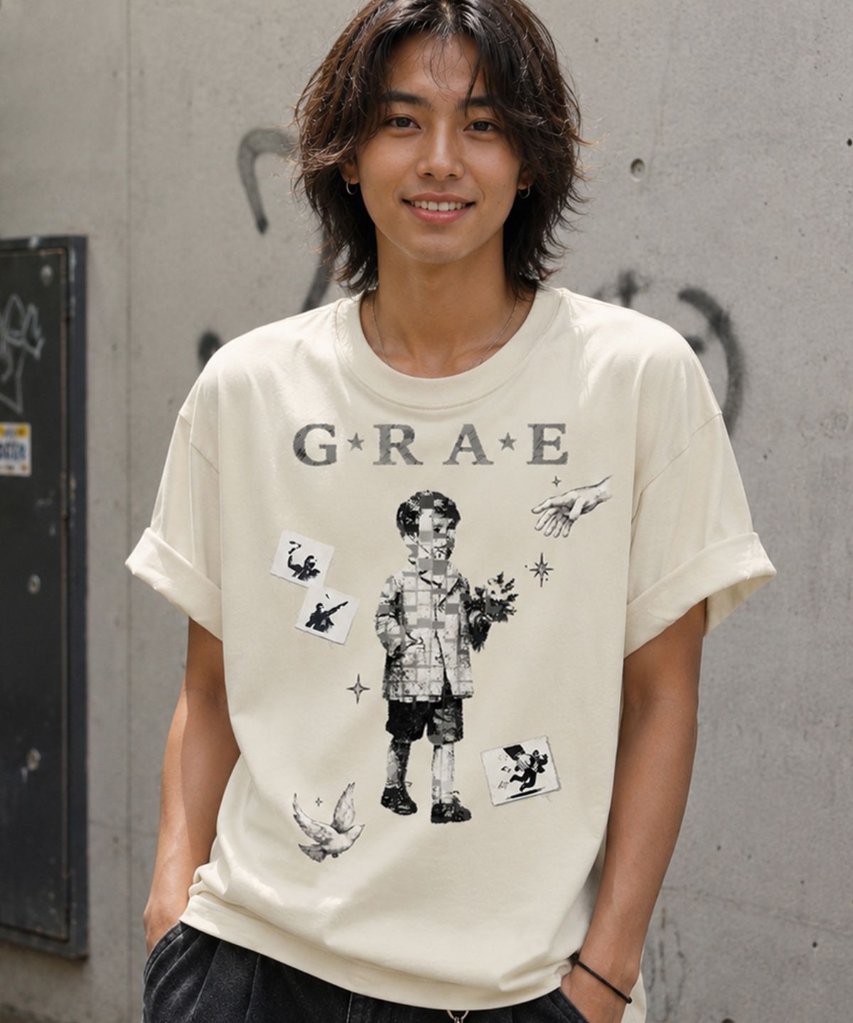그레이버 오디너리(GRAVER ORDINARY) [ODNR UNISEX]Grae Peace 반팔 티셔츠_3color