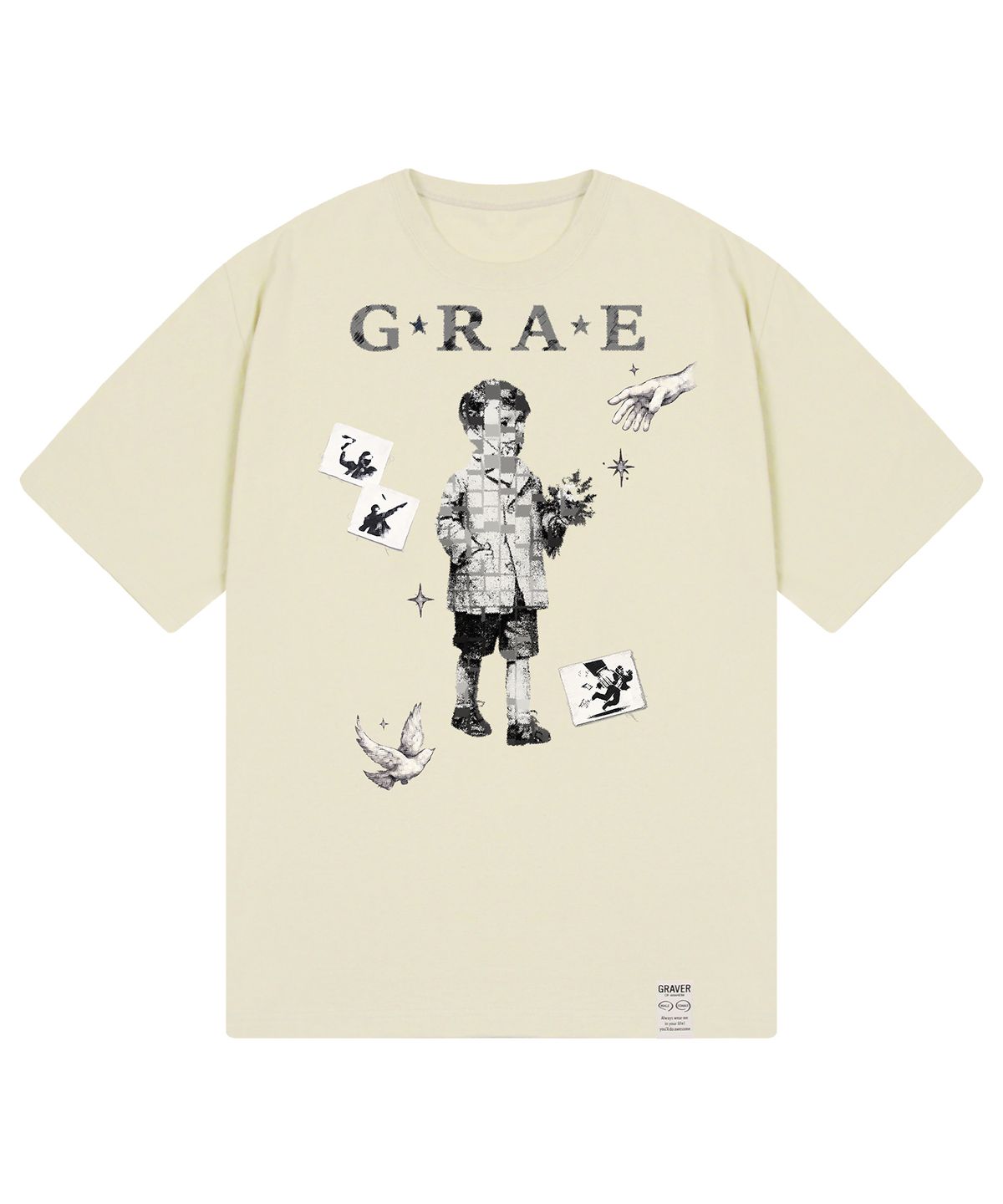 그레이버 오디너리(GRAVER ORDINARY) [ODNR UNISEX]Grae Peace 반팔 티셔츠_3color