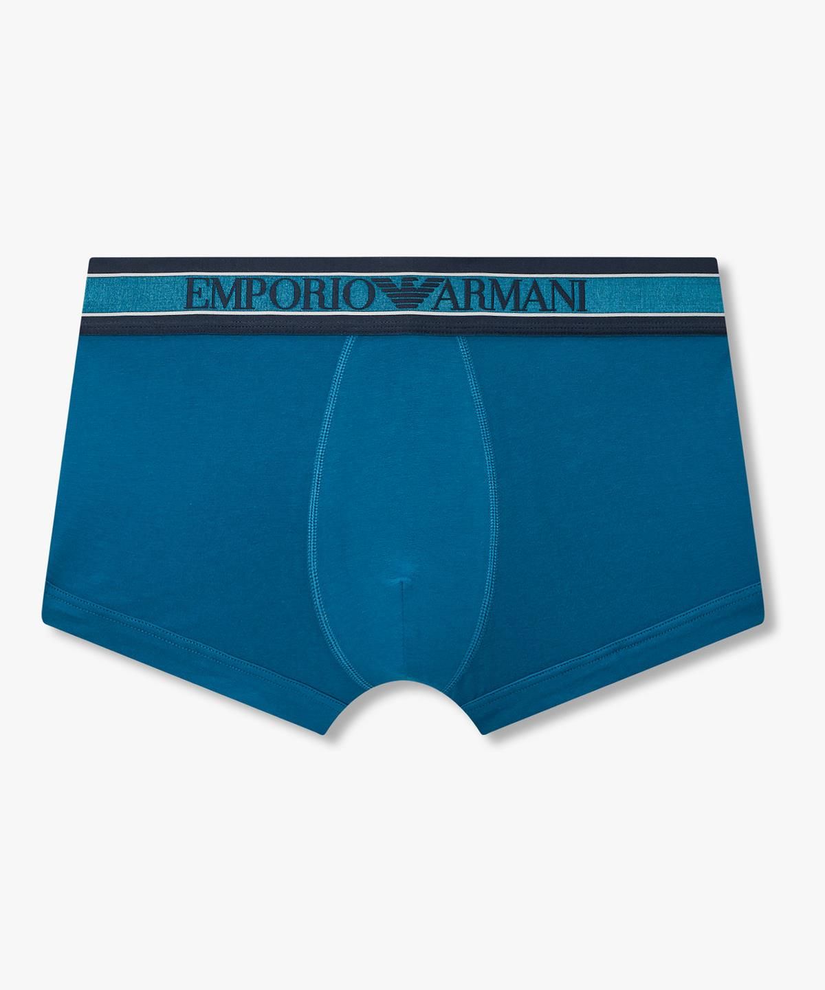 엠포리오 아르마니 언더웨어(EMPORIO ARMANI UNDERWEAR) 남성 배색 트림 센터 로고 드로즈_블루 0816312047