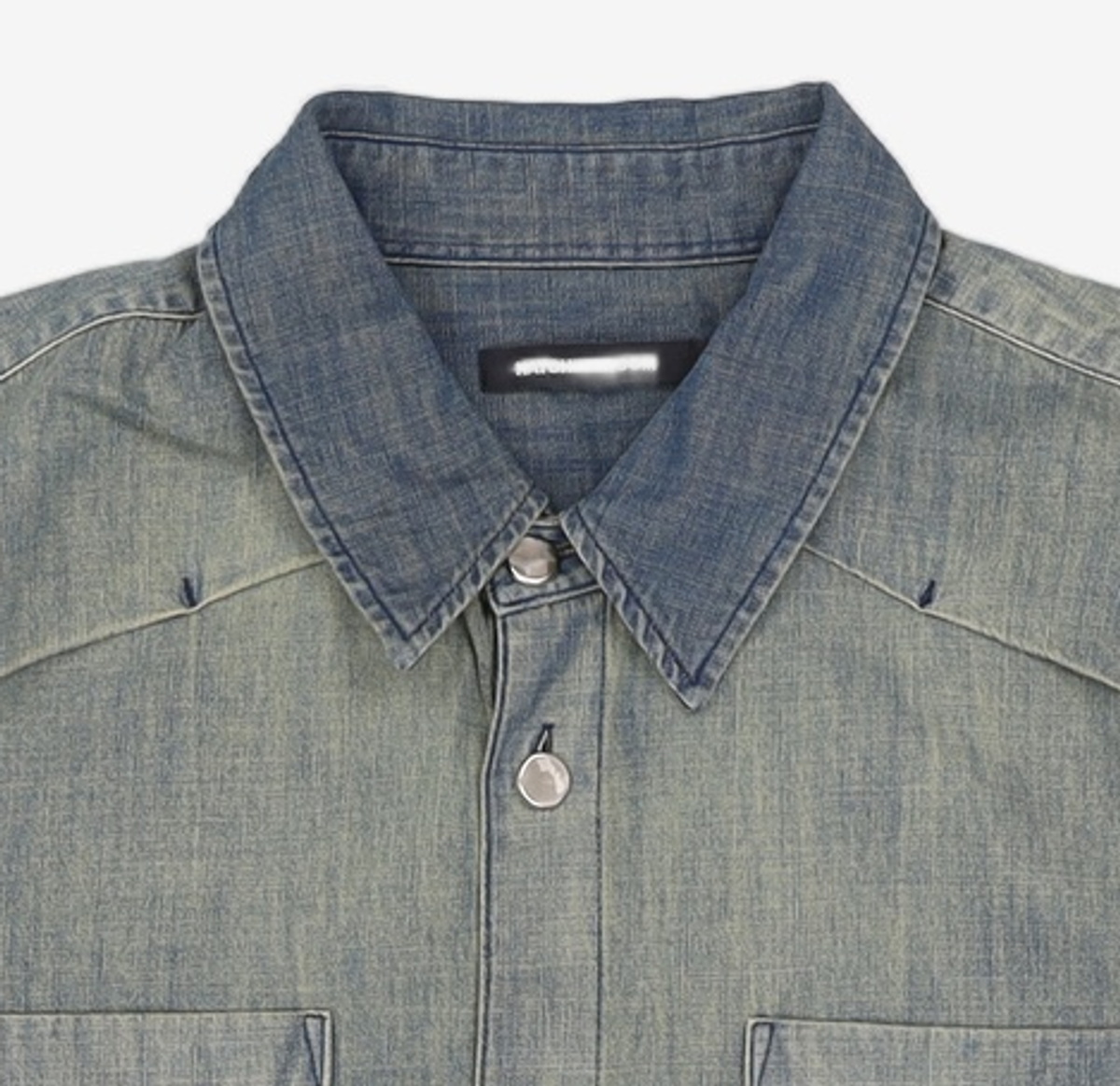 해칭룸(HATCHINGROOM) Vented Shirt Denim Washed Blue 2