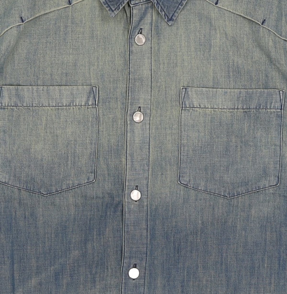 해칭룸(HATCHINGROOM) Vented Shirt Denim Washed Blue 2