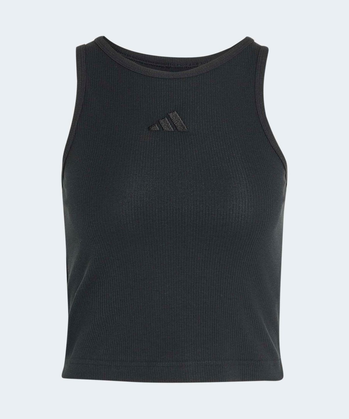아디다스(ADIDAS) 키트 스몰 로고 리브 탱크 탑 - 블랙 / KG3342