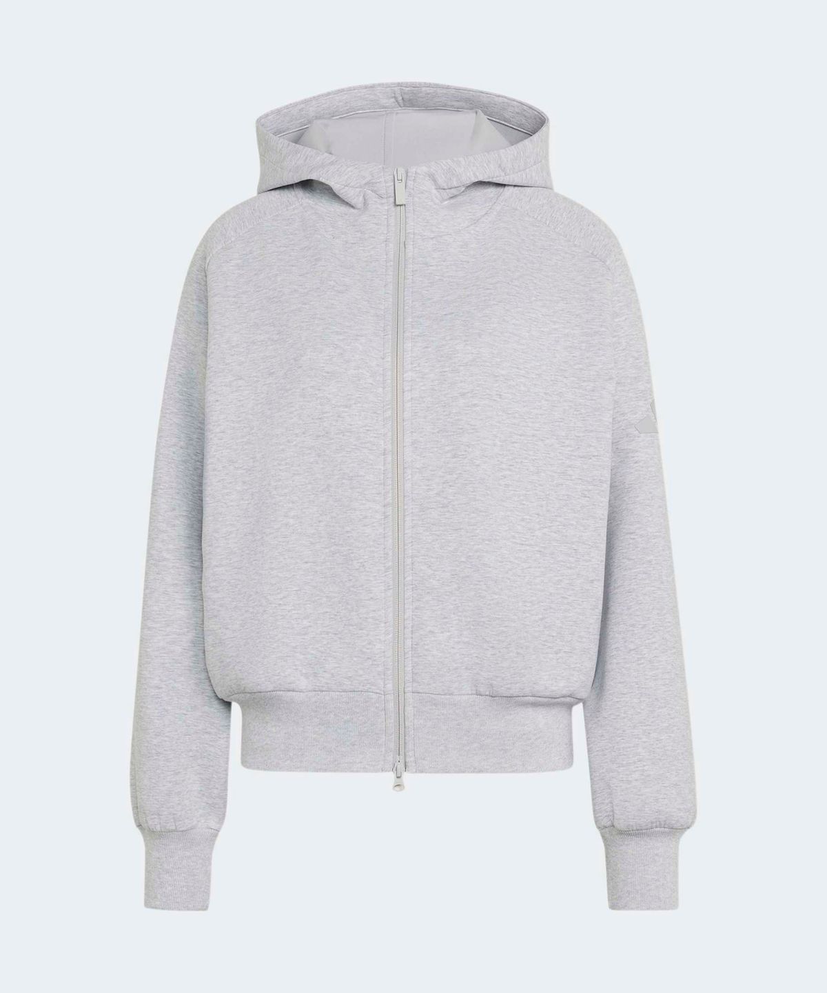 아디다스(ADIDAS) 소프트 럭스 풀 지퍼 후디 - 라이트그레이헤더 / KR2746