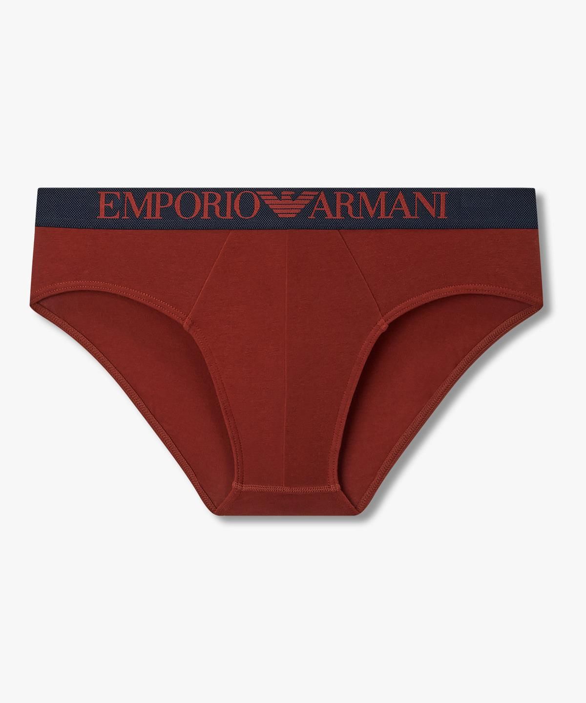 엠포리오 아르마니 언더웨어(EMPORIO ARMANI UNDERWEAR) 남성 웨이스트 배색 코튼 브리프_브릭 0816311006
