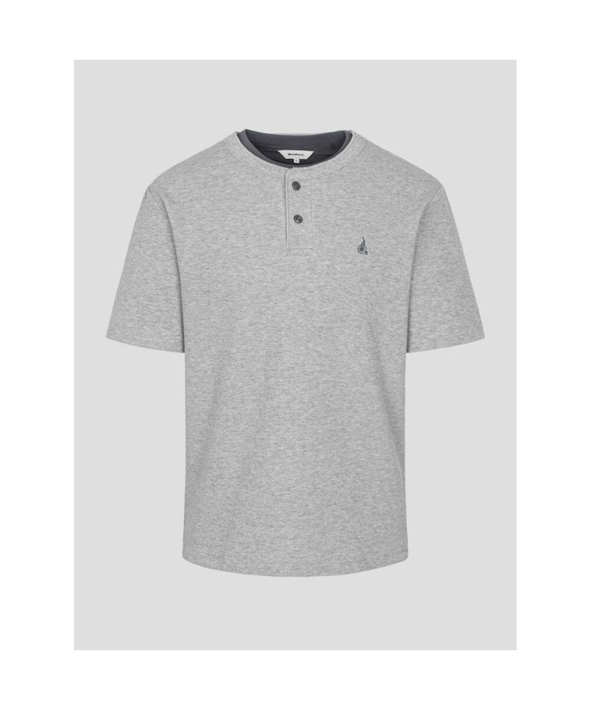 빈폴 멘(BEANPOLE MEN) 레이어드 헨리넥 반소매 티셔츠  그레이